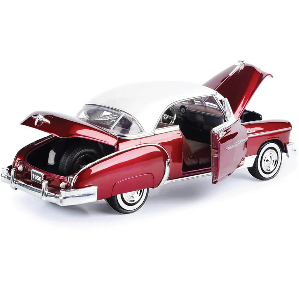 1950 Chevy Bel Air - Metallic Red w/ White Top 1:18 - Image 3