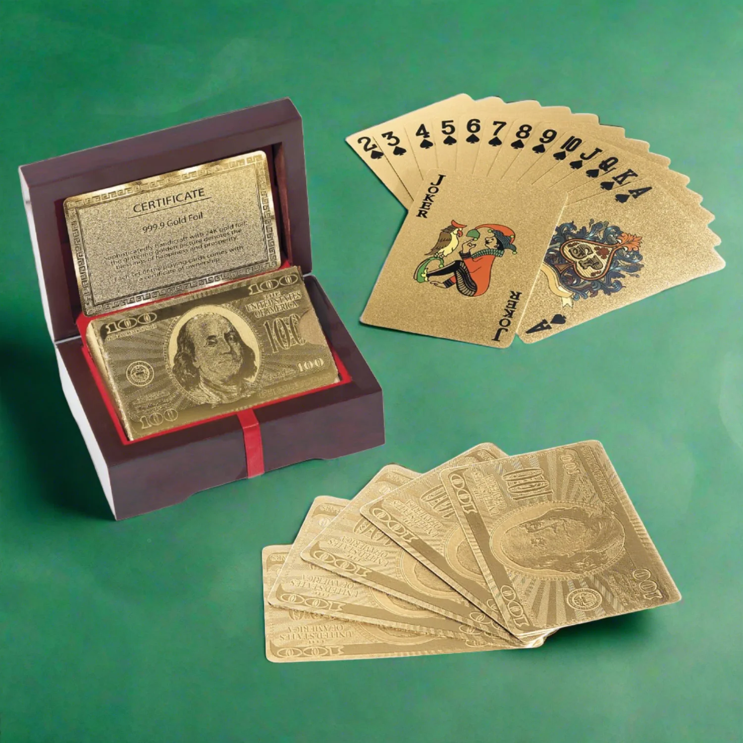 24K Gold & Diamond Playing Cards - Image 2