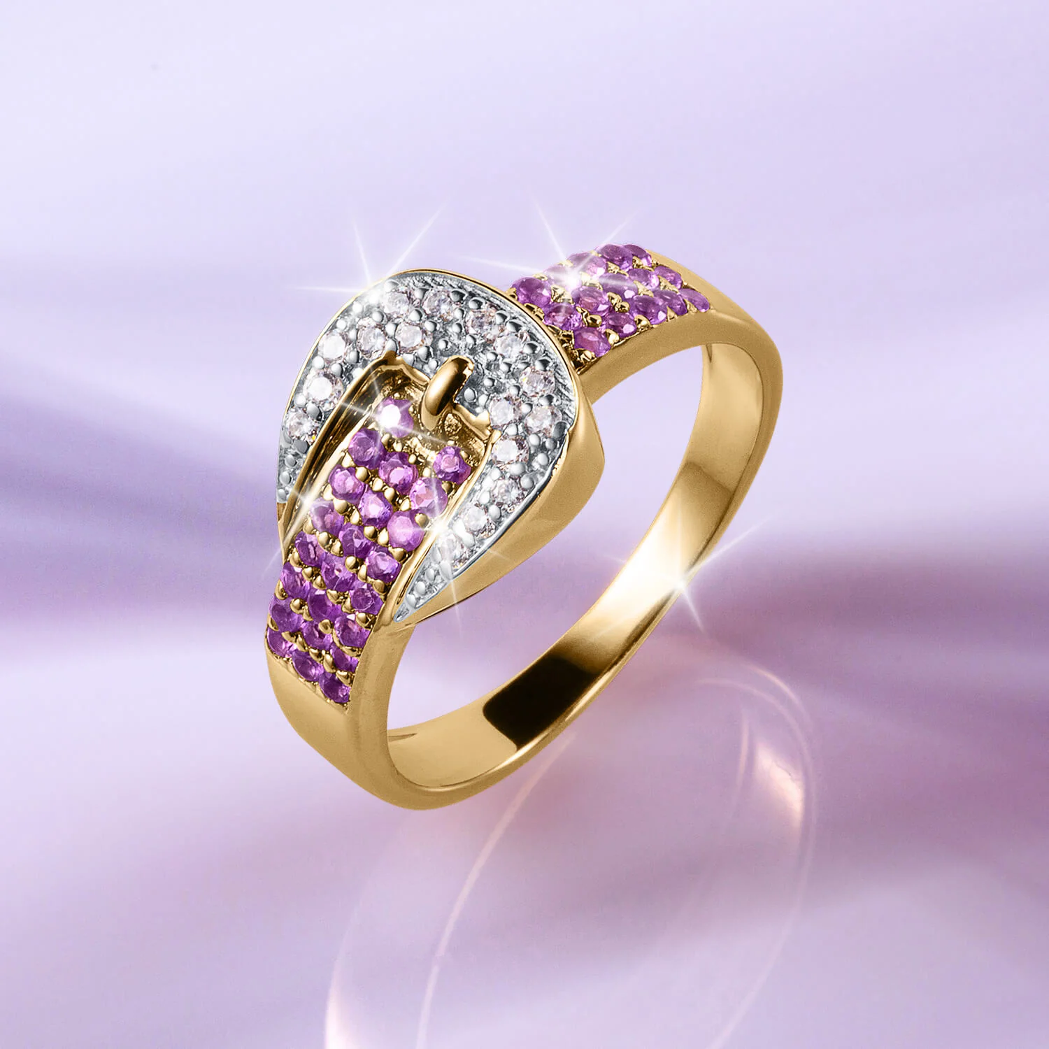Amethyst Buckle Ladies RIng - Image 2