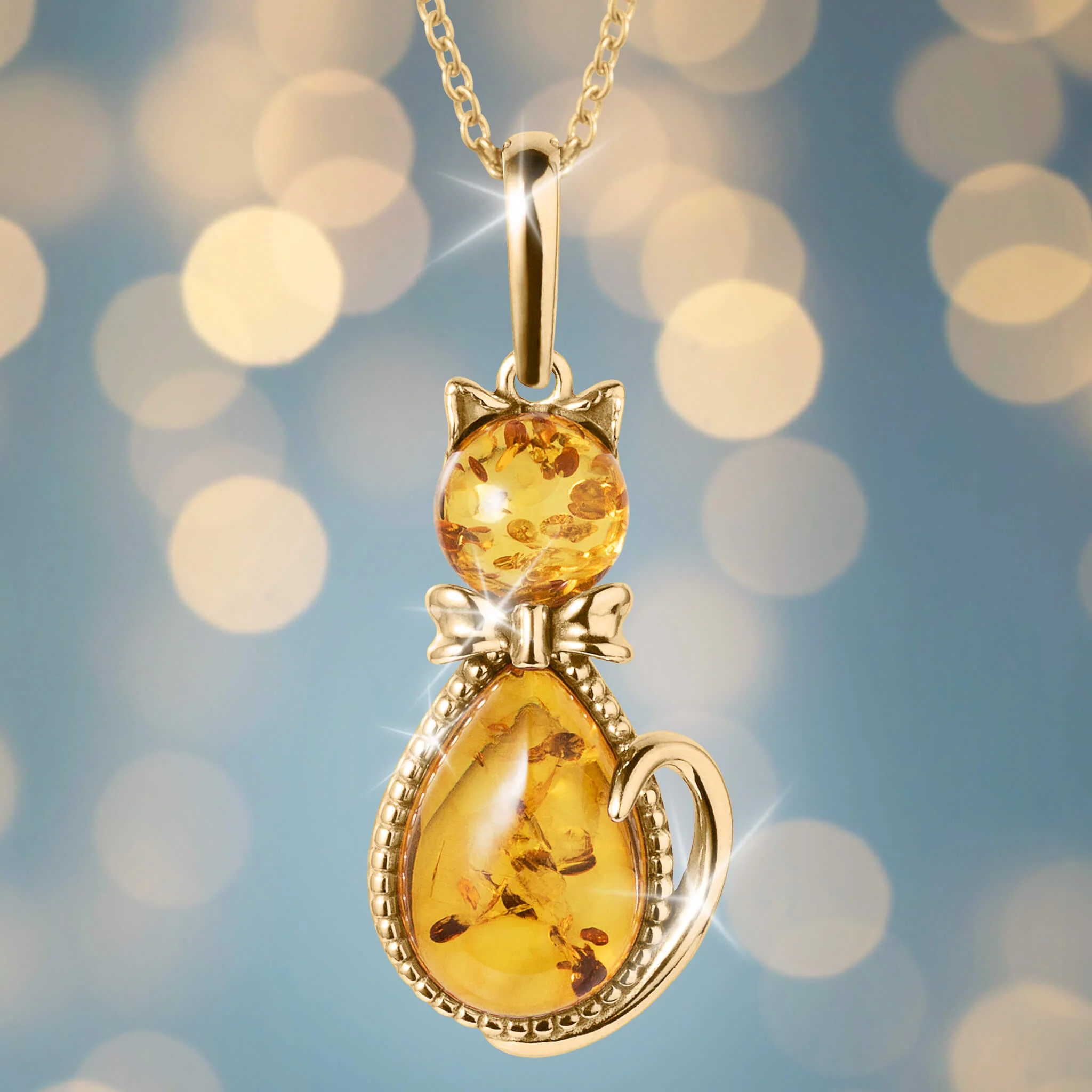 Baltic Amber Feline Pendant - Image 2