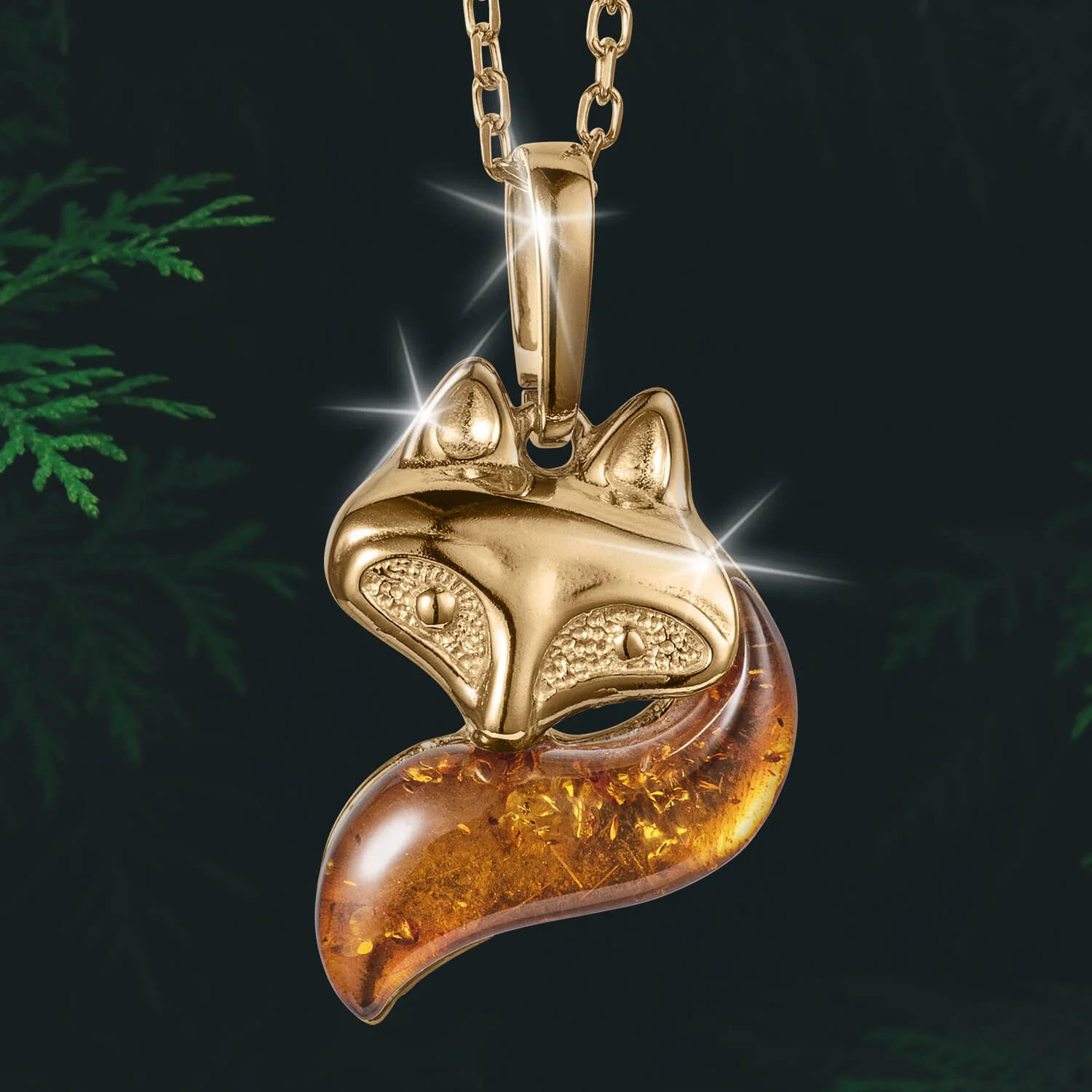 Baltic Amber Fox Pendant - Image 2