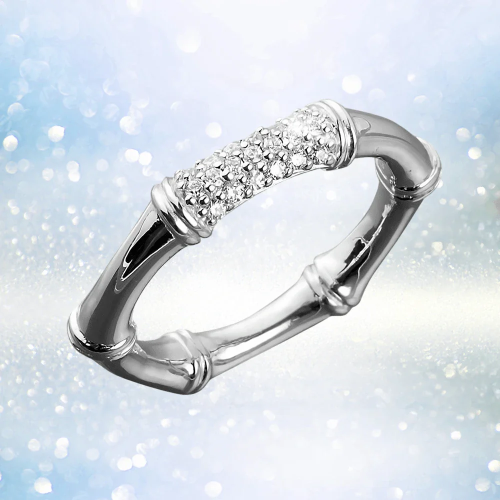 Bamboo Rhodium Ring - Image 2