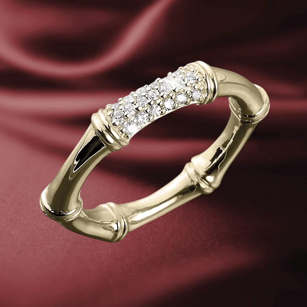 Bamboo Yellow Gold Ring - Image 2