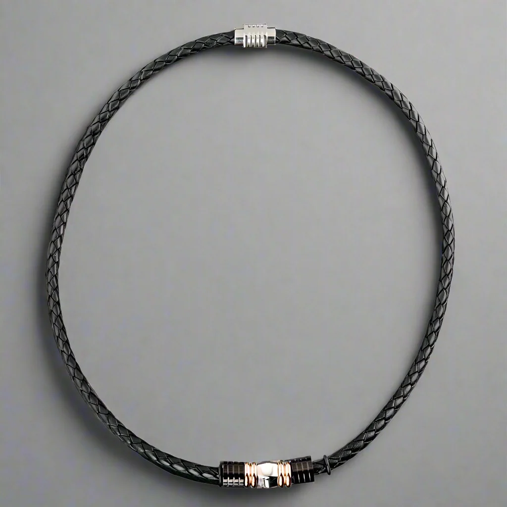Black Diamond Leather Necklace - Image 2