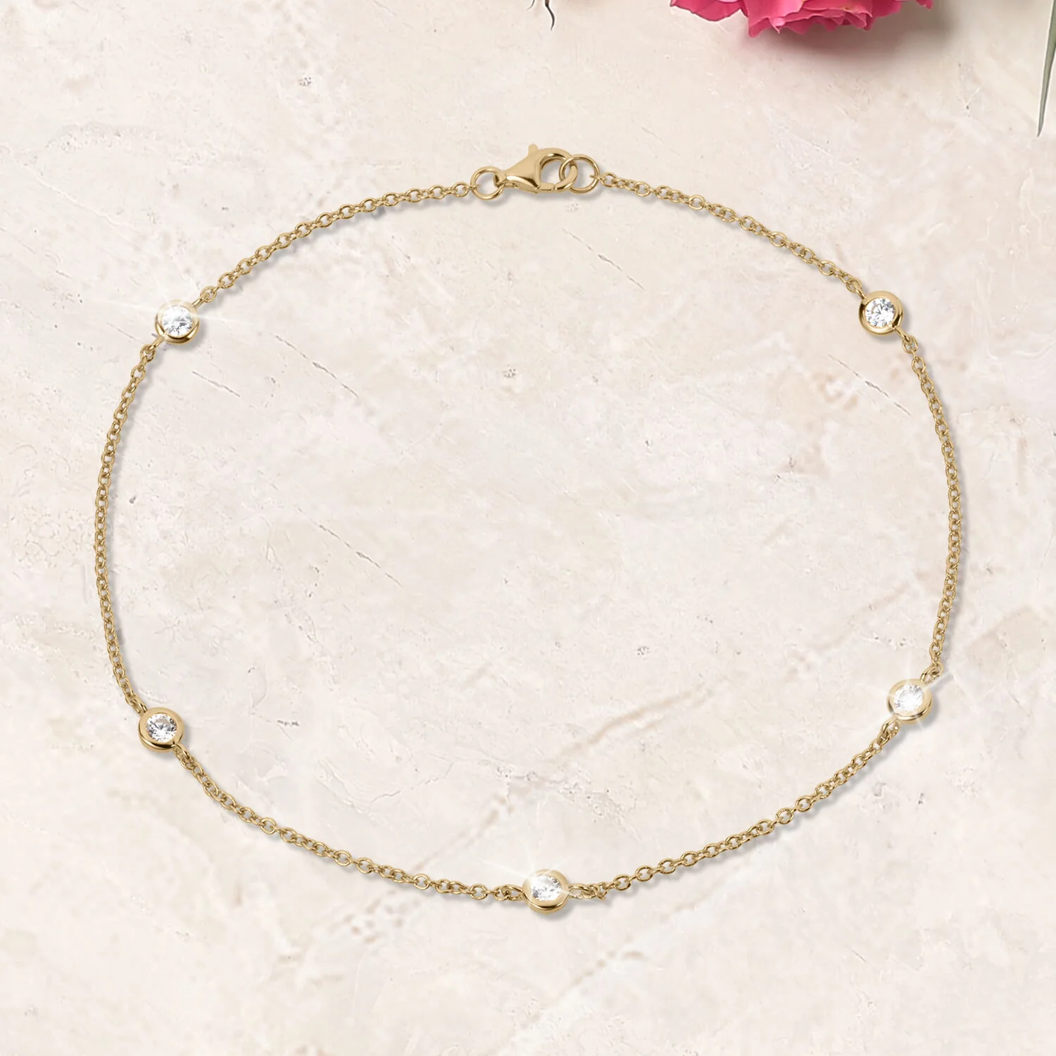 Bohemian Bezel Set Ankelet - Image 2