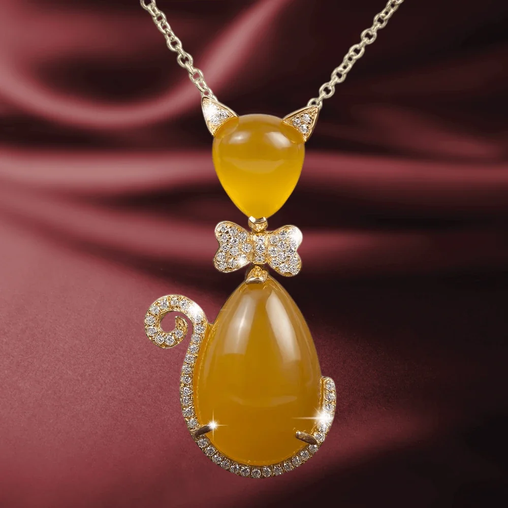 Bow Cat Tangerine Pendant - Image 2