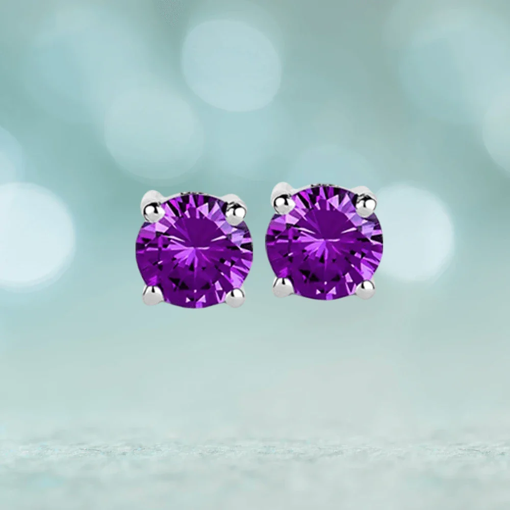 Brilliant Birthstones Earrings February - Image 2