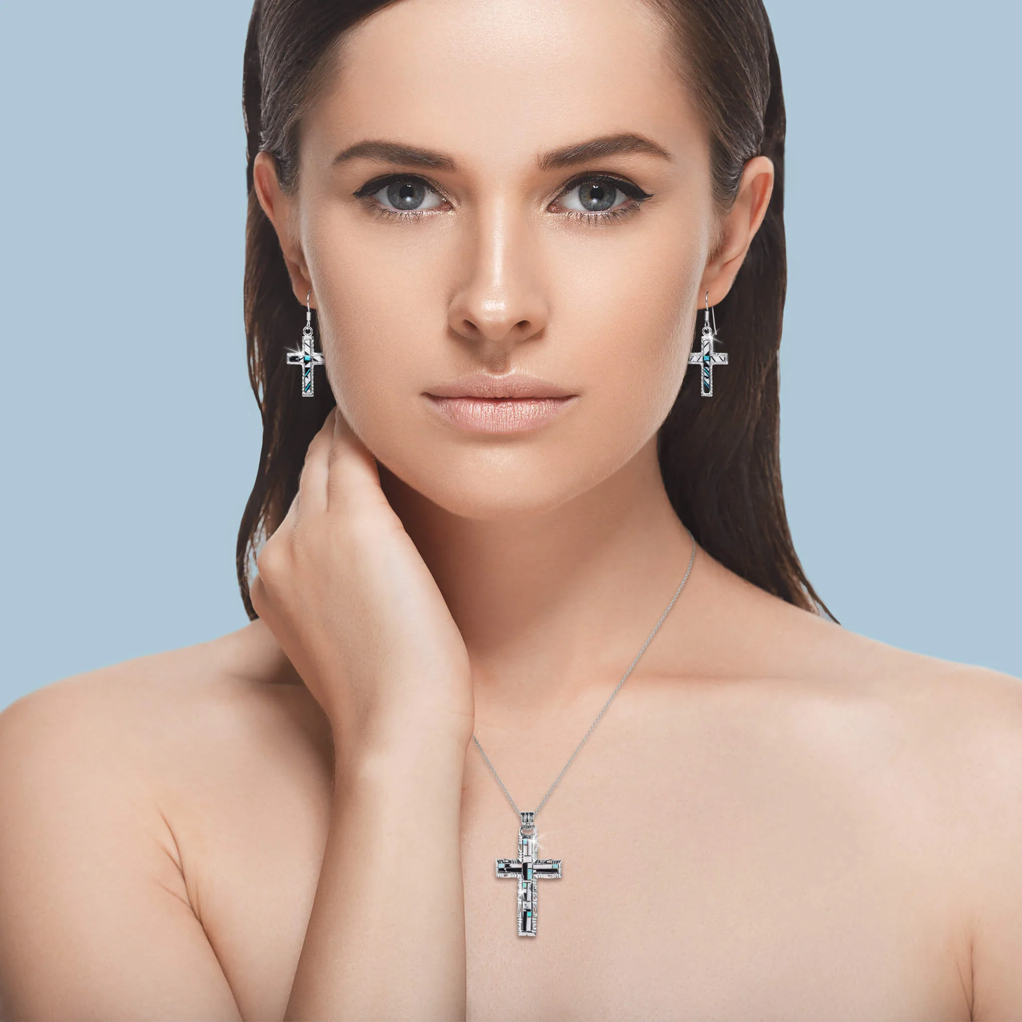 Celestial Cross Earrings - Image 3