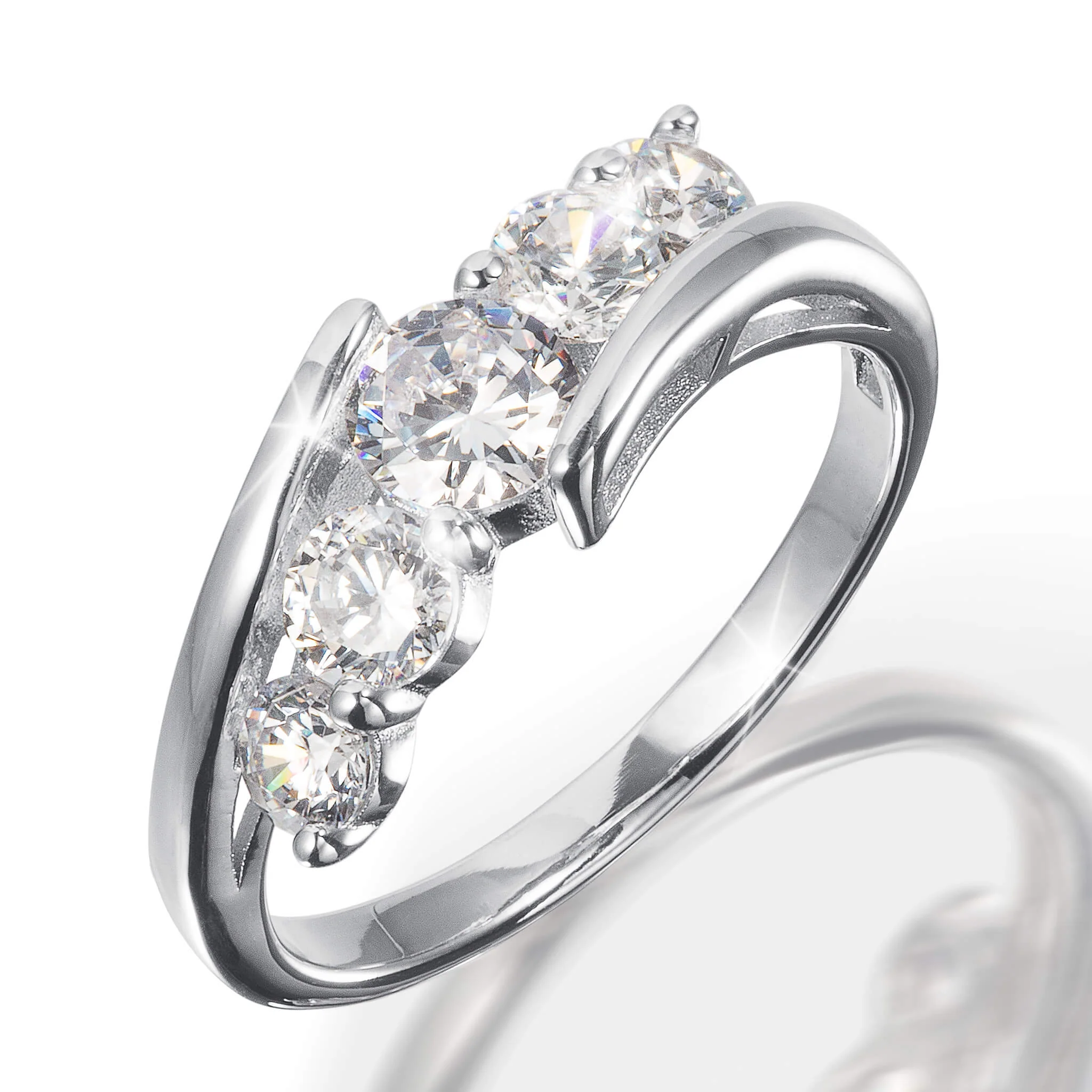 Celestial Harmony Rhodium Ring - Image 2