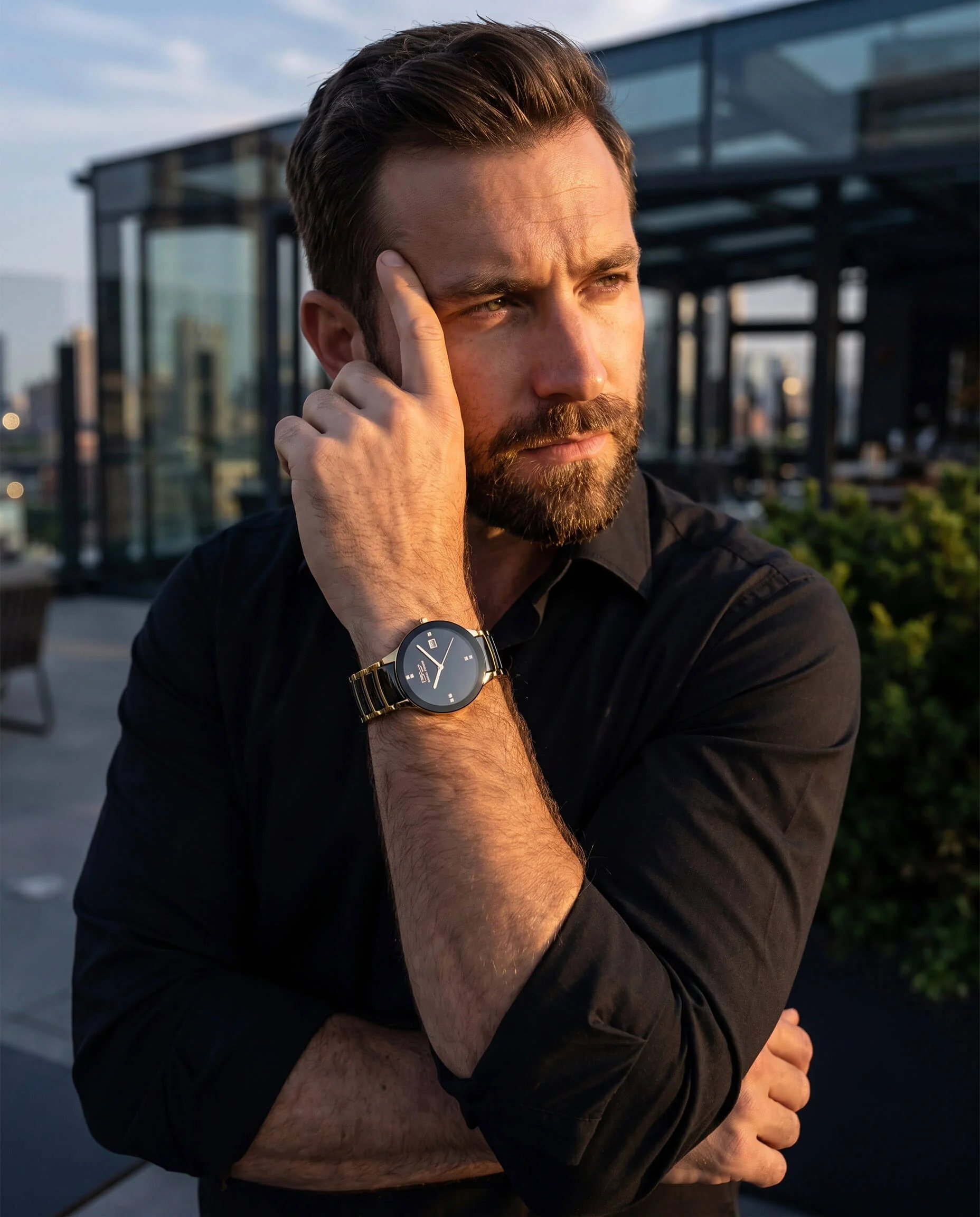 Ceramic Noir Gold Men's Watch - Image 3