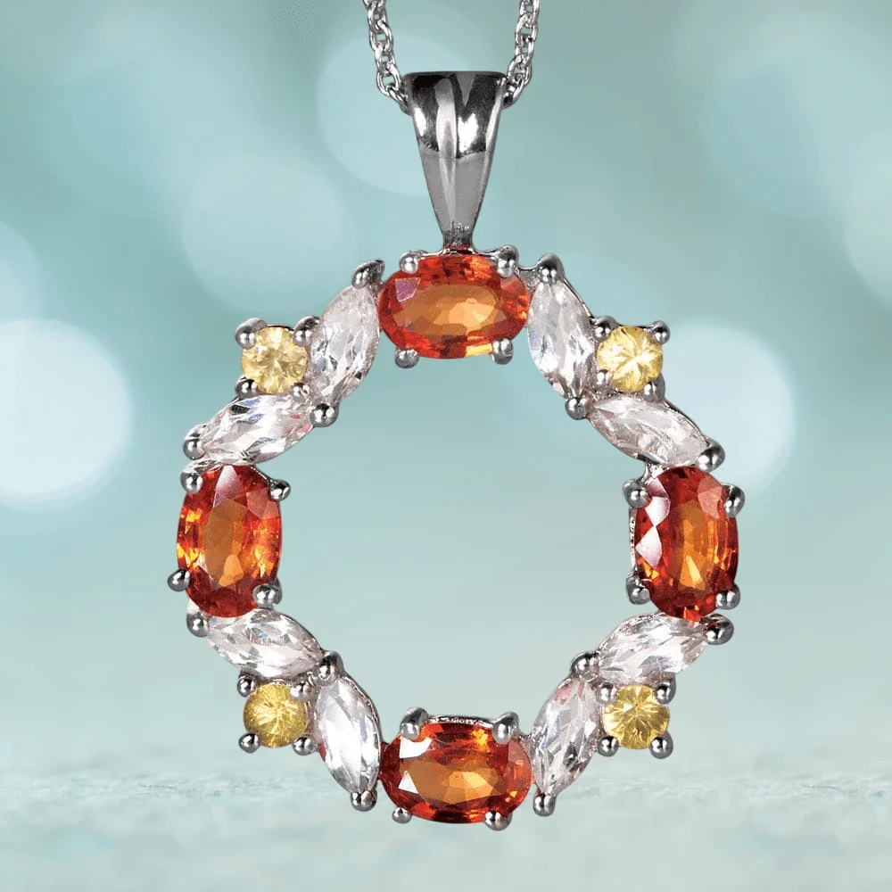 Champagne Sapphire Pendant - Image 2