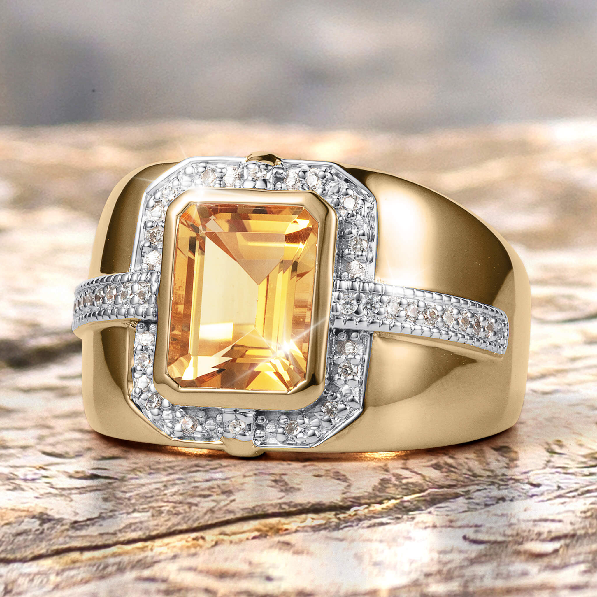 Citrine Fortress Men's Ring - Image 2