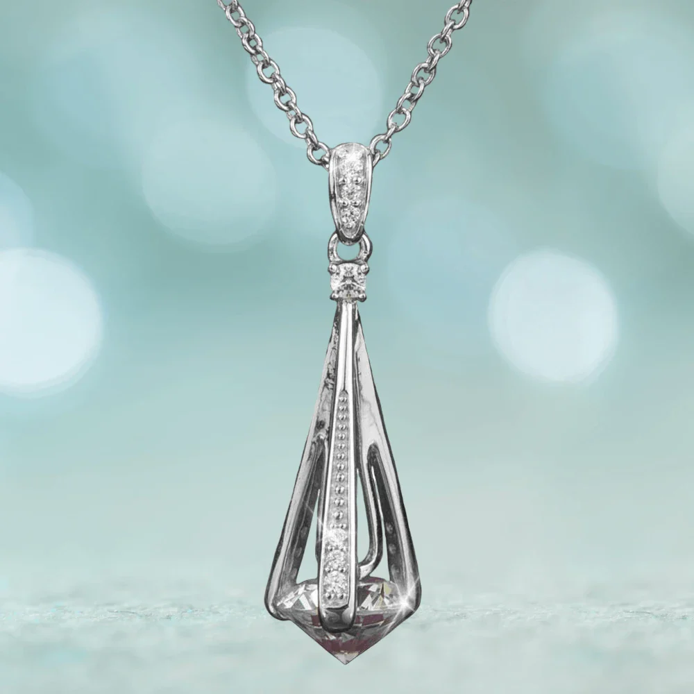 Cylinda Rhodium Pendant - Image 2