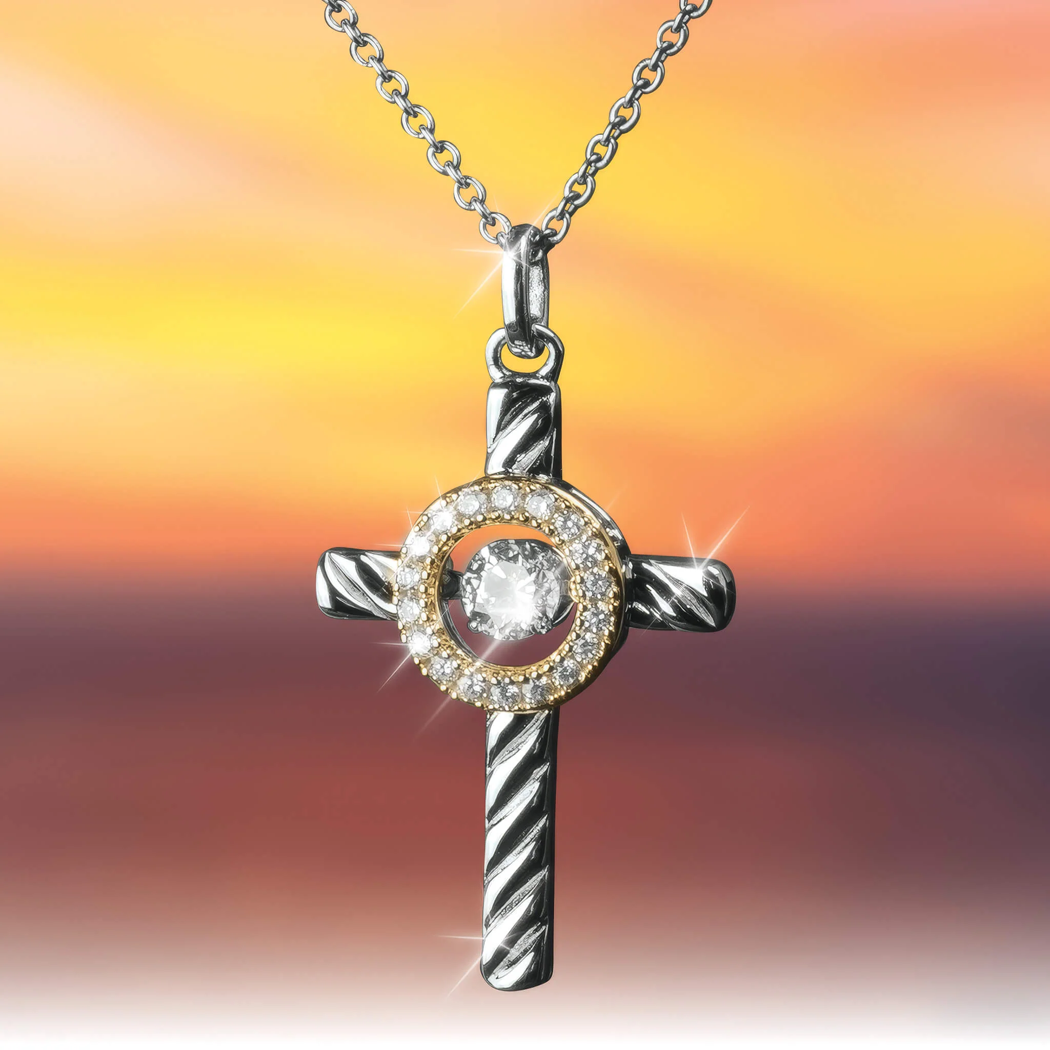 Dancing Twist Cross Pendant - Image 2