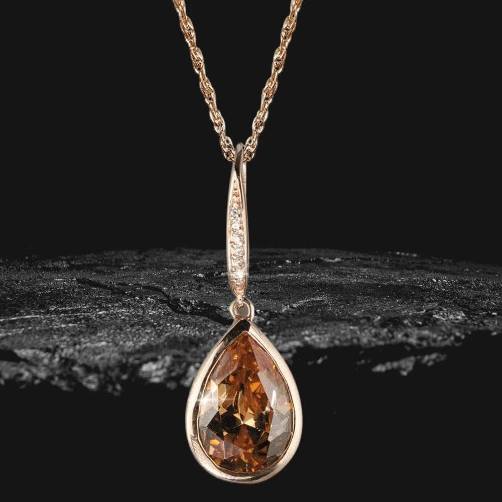 Delight Chocolate Pear Drop Pendant - Image 2