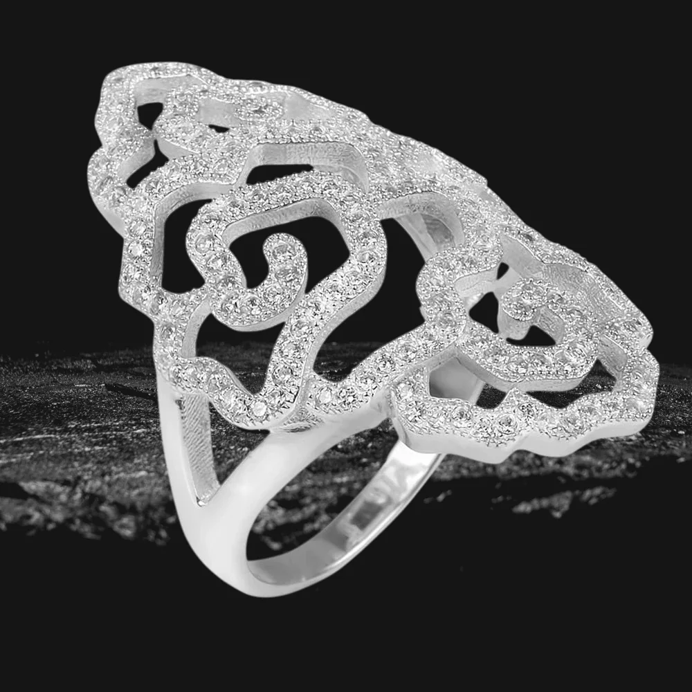 Desert Rose Rhodium Ring - Image 2