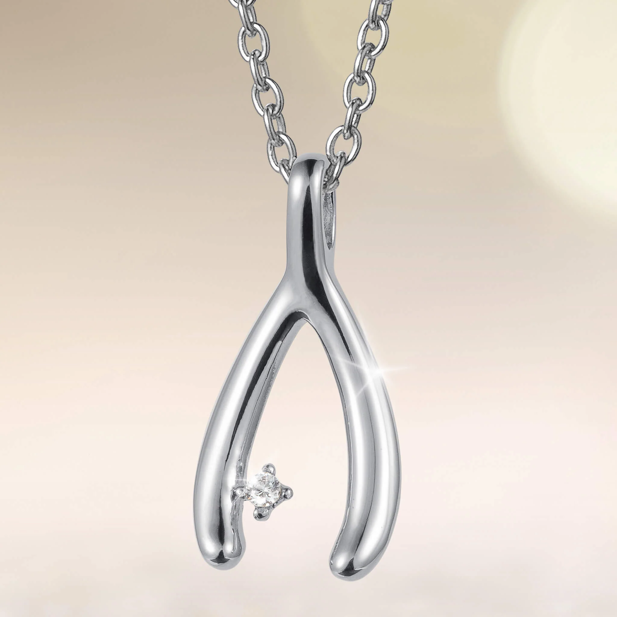 Diamond Wishbone Pendant - Image 2