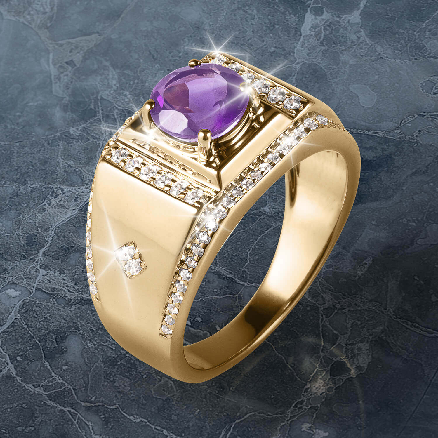 Dimension Amethyst Men's Ring - Image 2