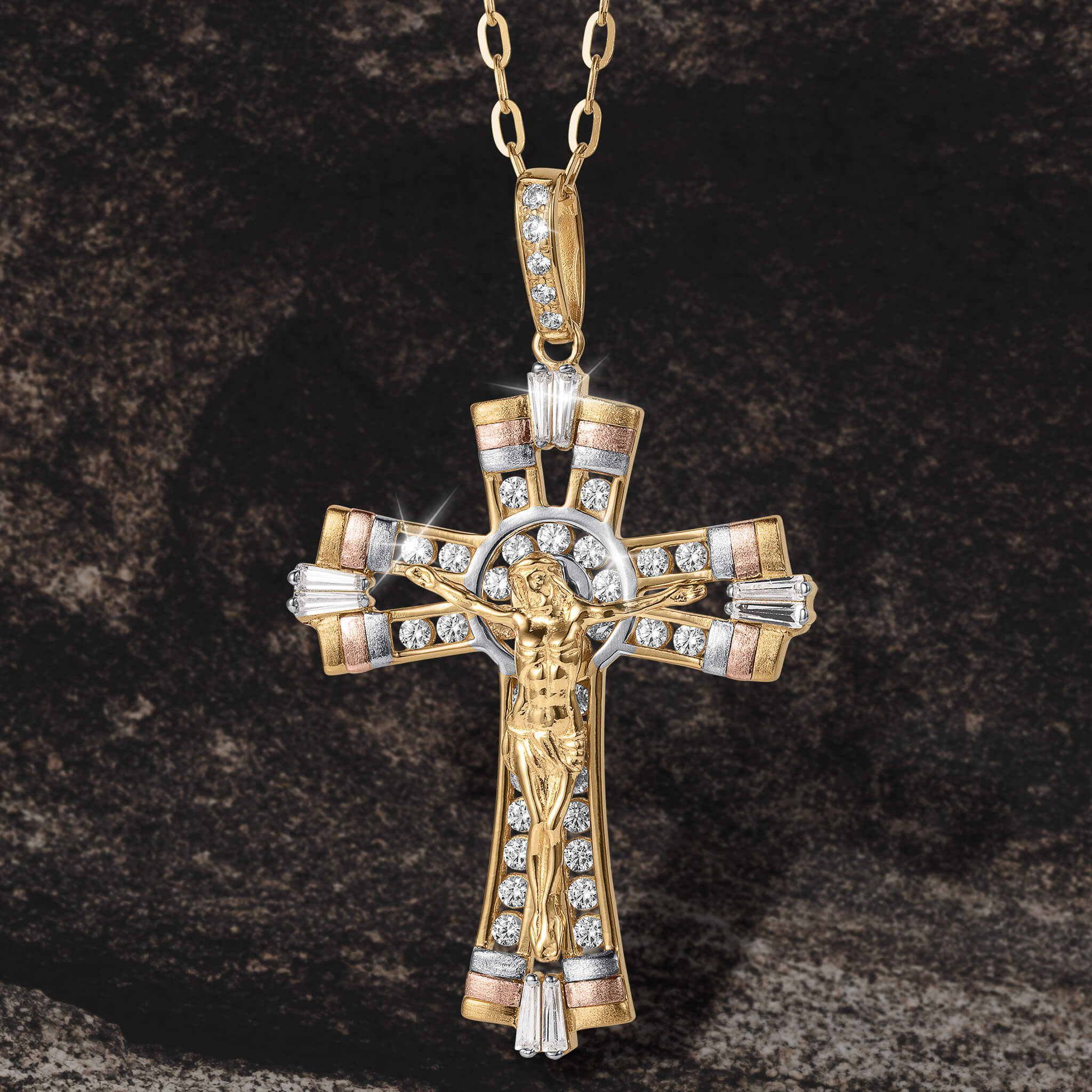 Divine Trifecta Crucifix Pendant - Image 2