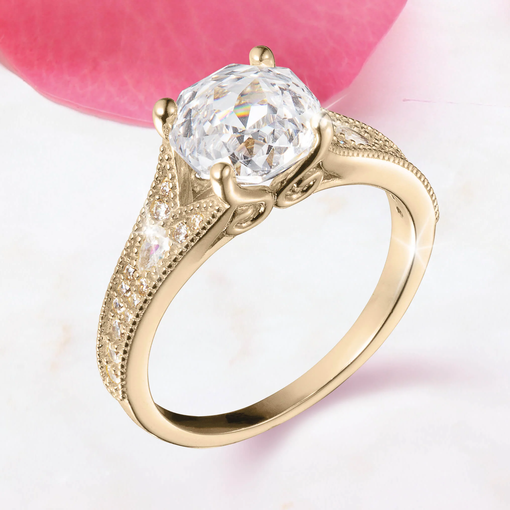 Enchanted Rose Clear Ladies Ring - Image 2