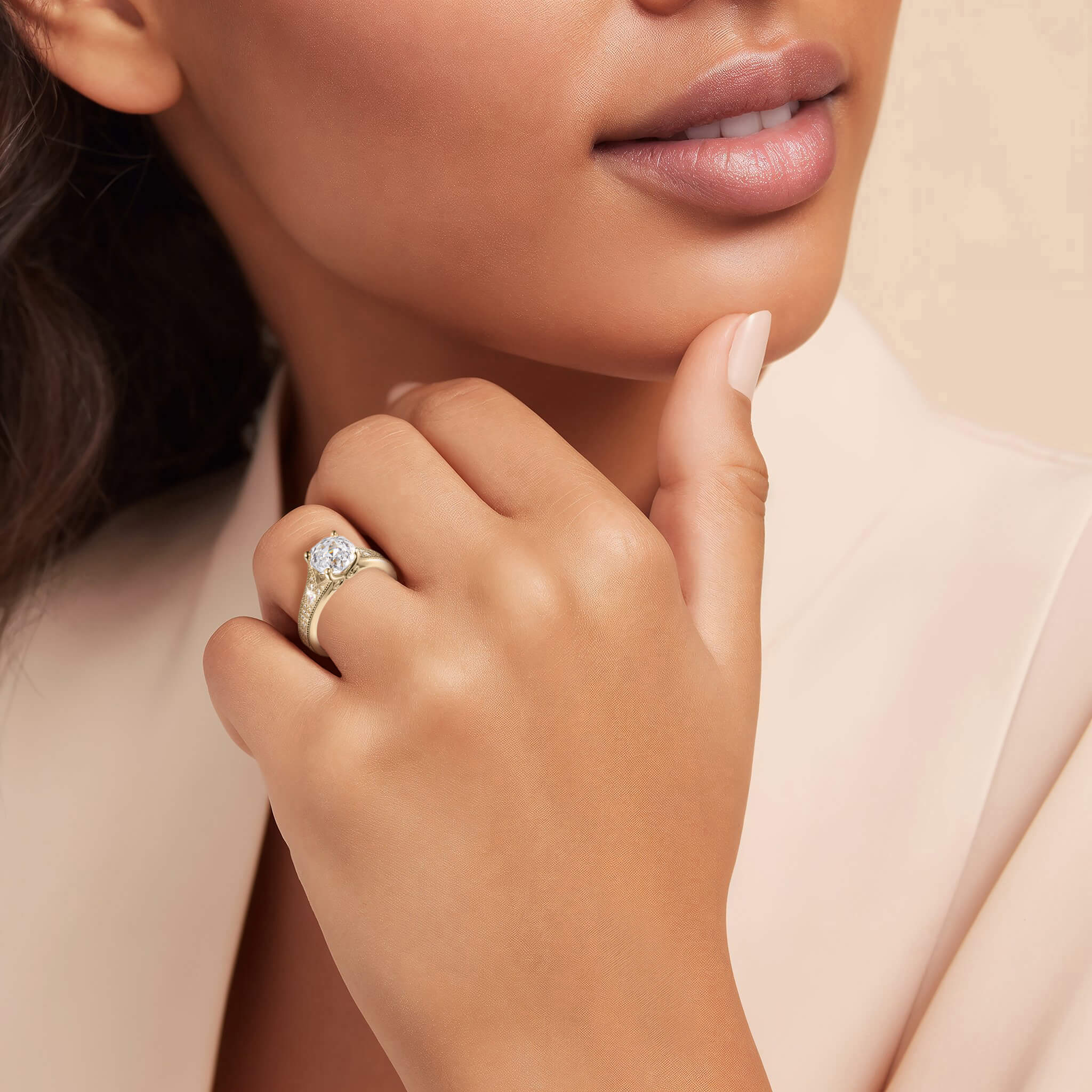 Enchanted Rose Clear Ladies Ring - Image 3