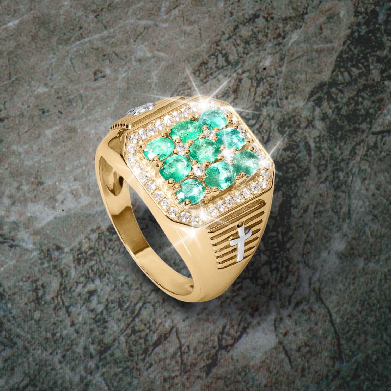 Excelsior Emerald Men's Ring - Image 2