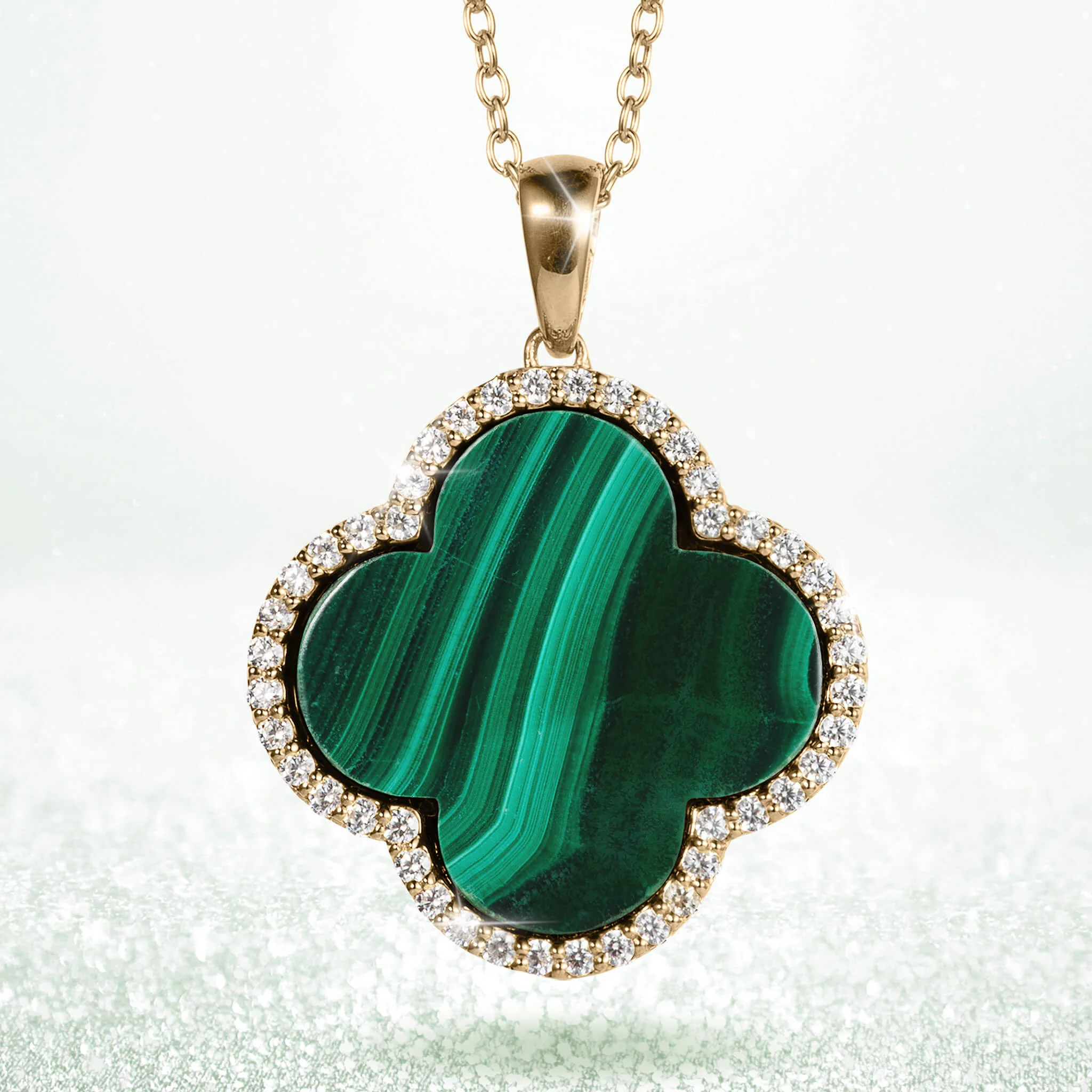 Fortuna Clover Malachite Pendant - Image 2