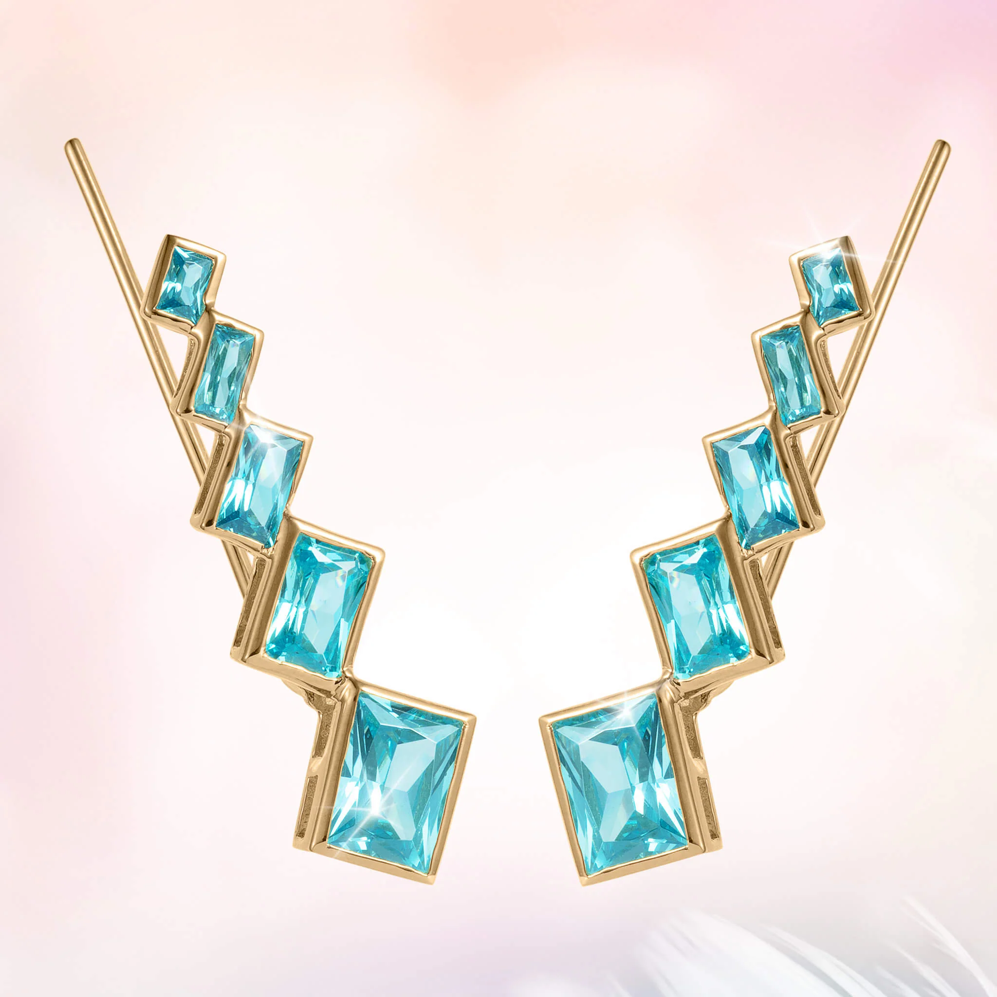 Frosty Cascade Climber Earrings - Image 2