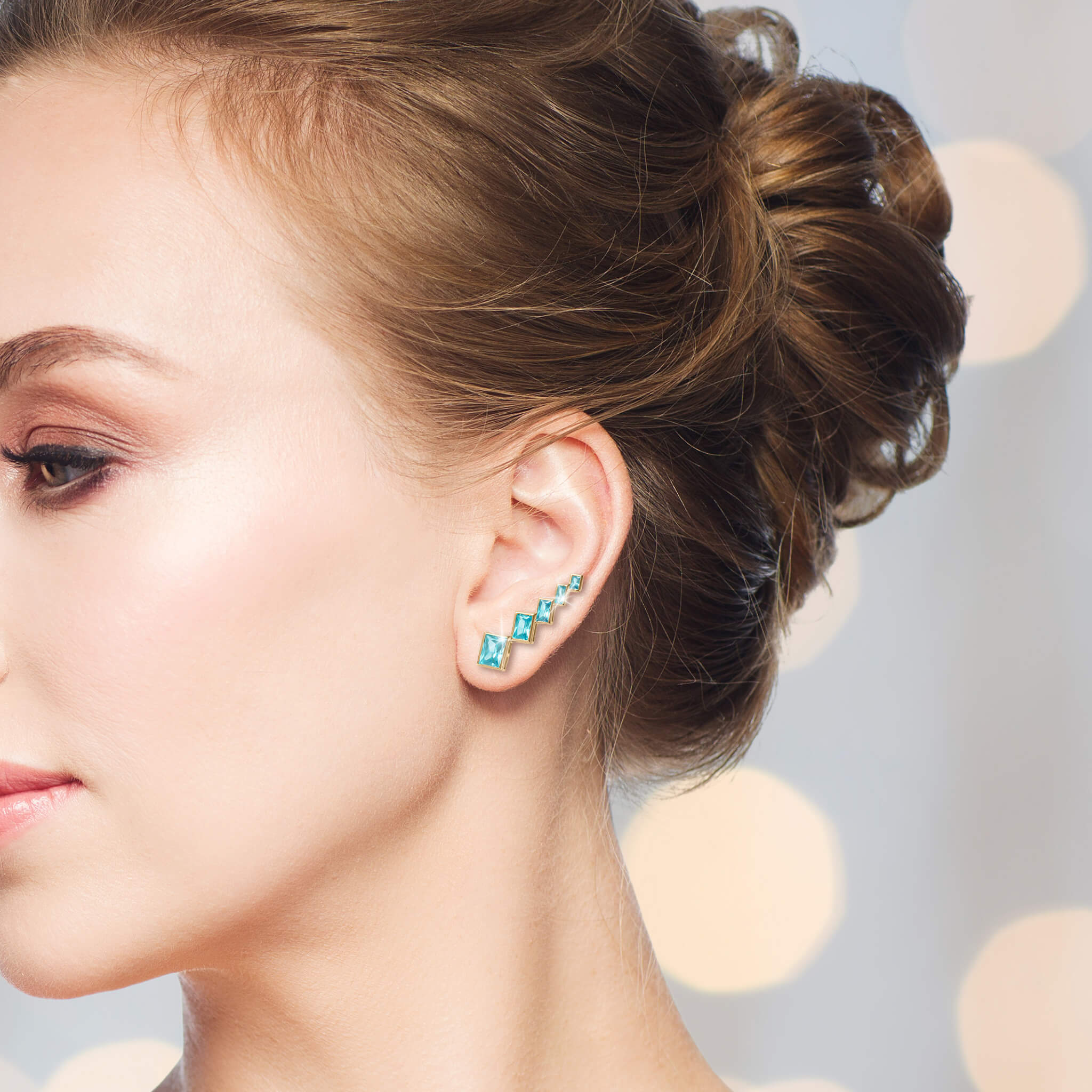 Frosty Cascade Climber Earrings - Image 3