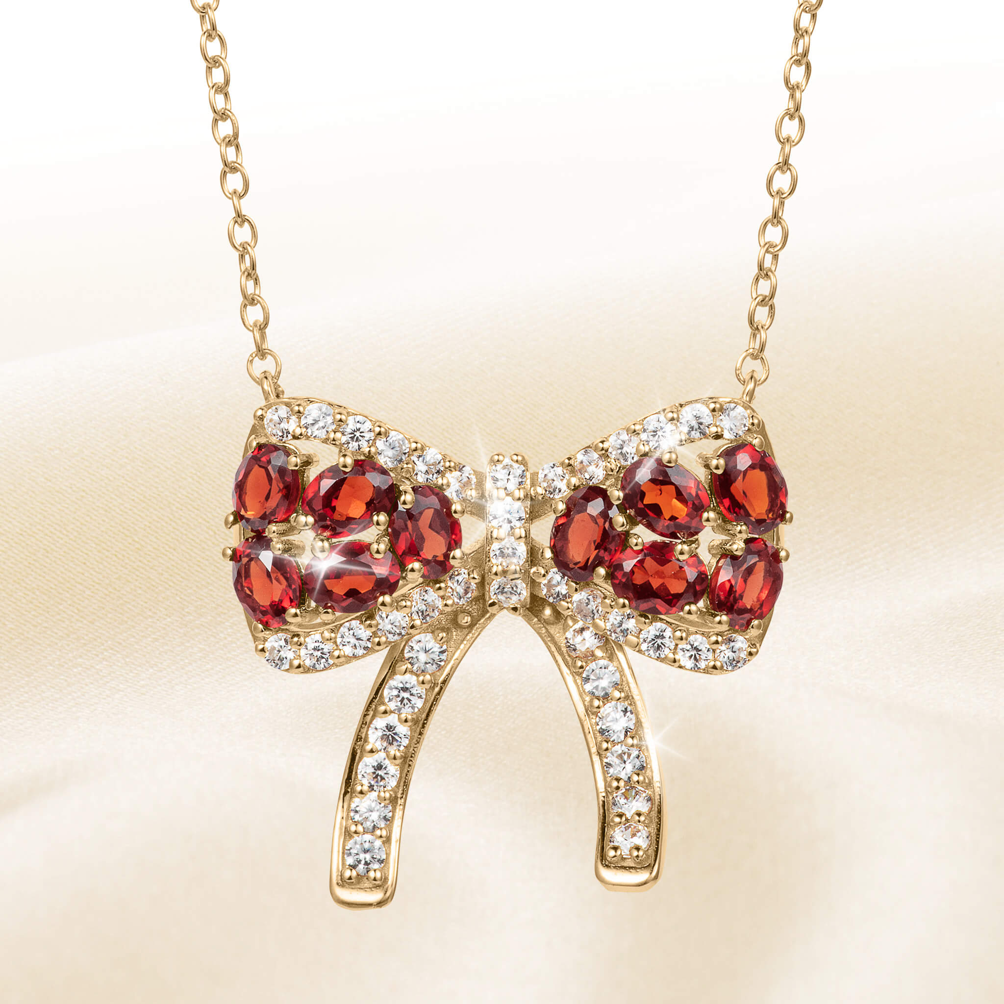 Garnet 'Serenade' Bow Pendant - Image 2