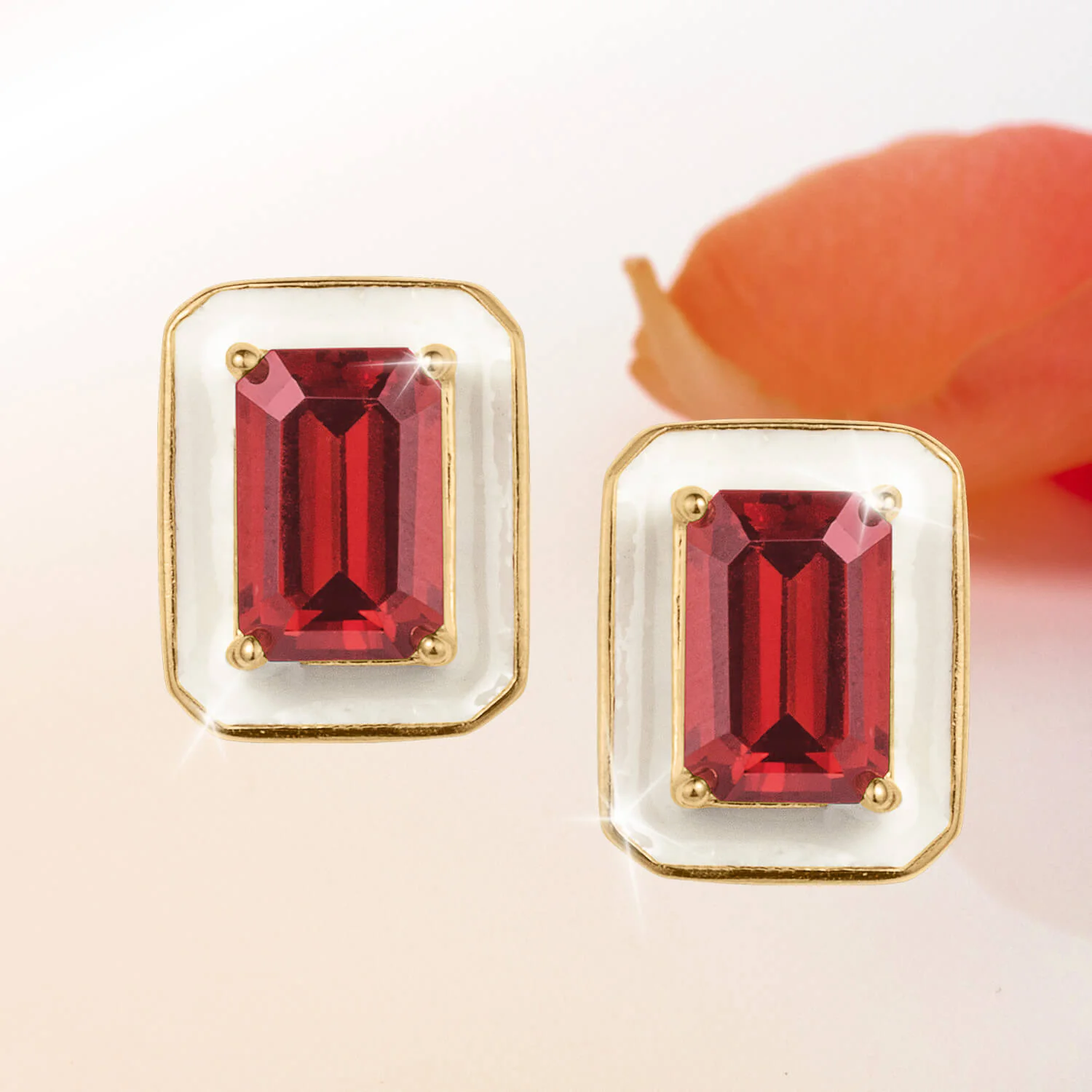 Garnet Deco Earrings - Image 2