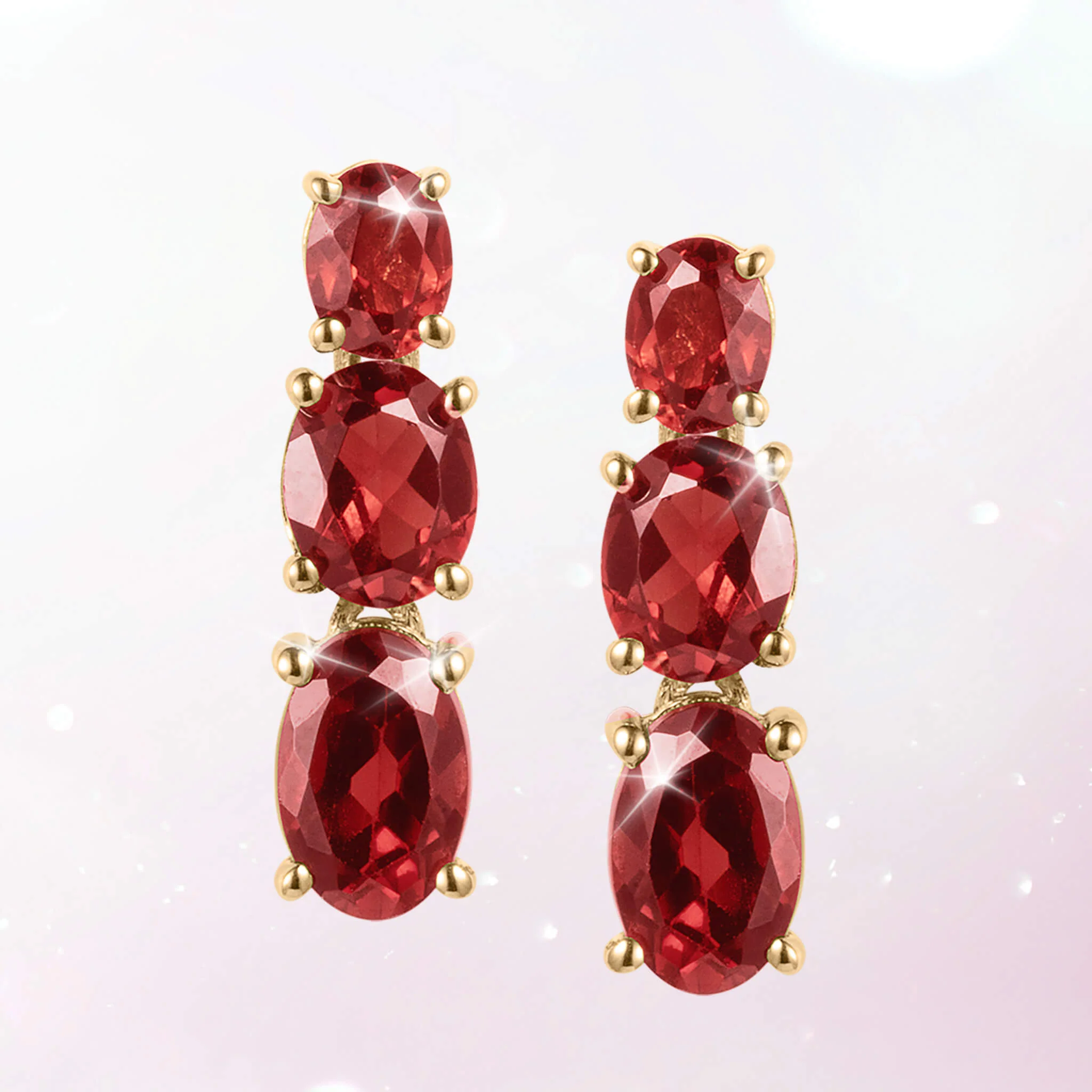 Garnet Glimmer Earrings - Image 2