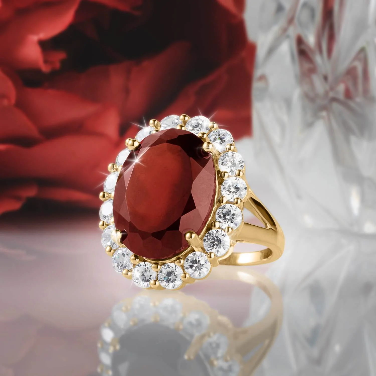 Garnet Glow Ladies Ring - Image 2