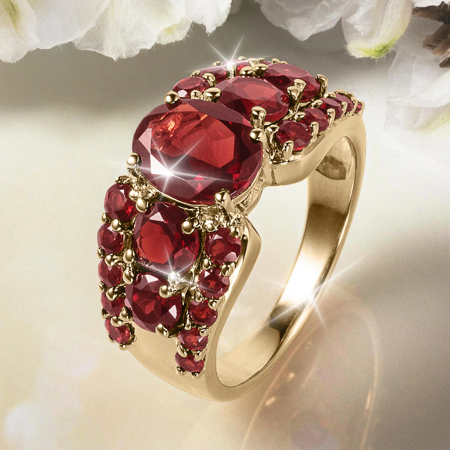 Garnet Shimmer Ladies Ring - Image 2