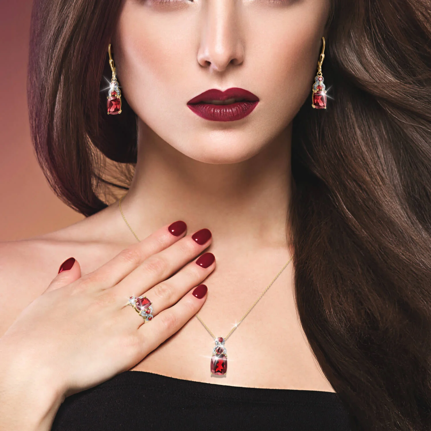 Garnet Twist Earrings - Image 2