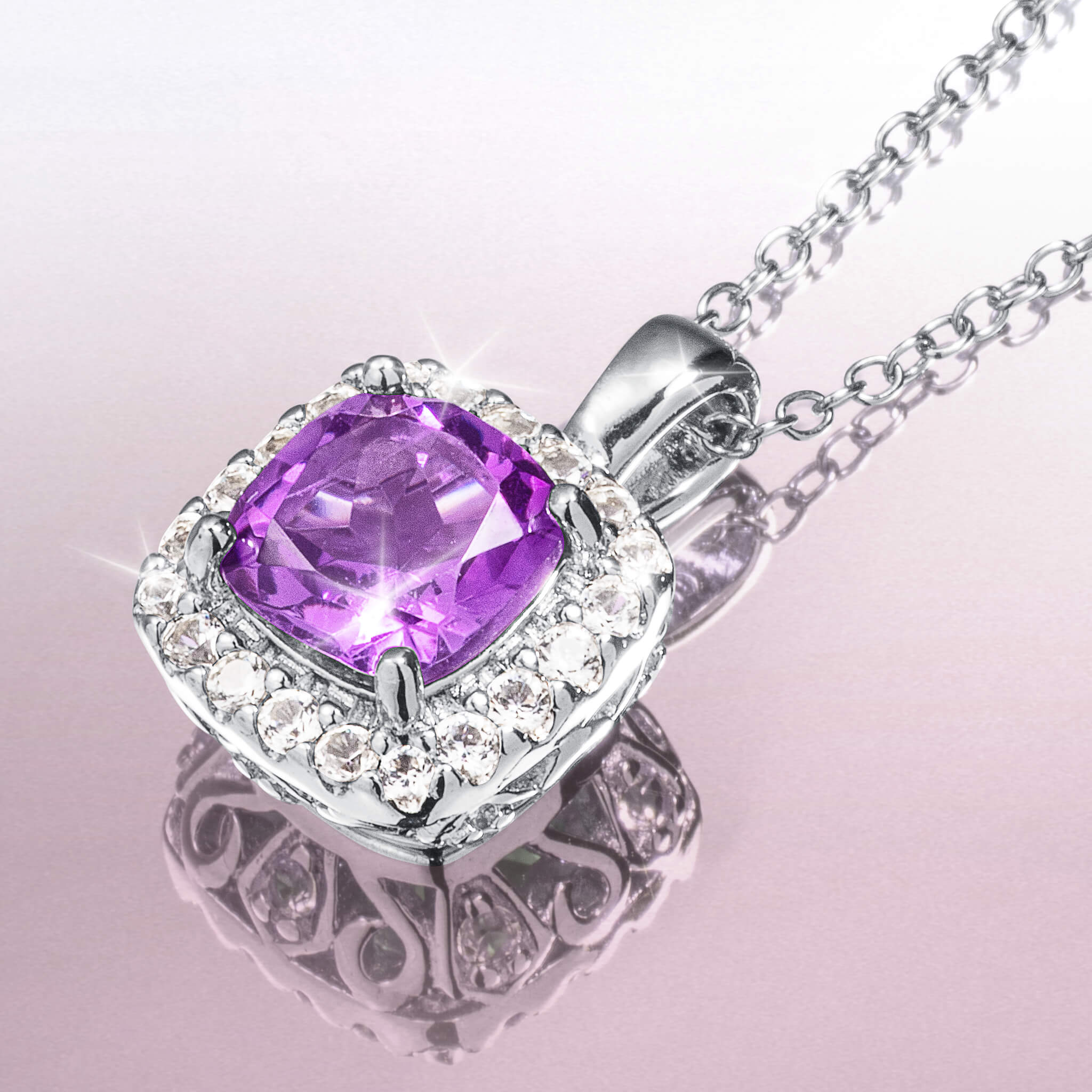 Gemfire Sparkle Amethyst Pendant - Image 2