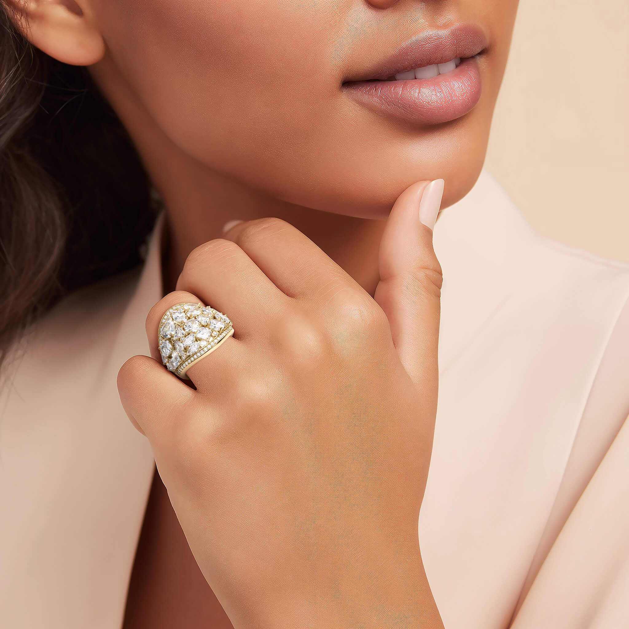 Glittering Mosaic Ladies Ring - Image 3