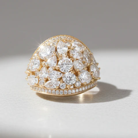 Glittering Mosaic Ladies Ring - Image 4