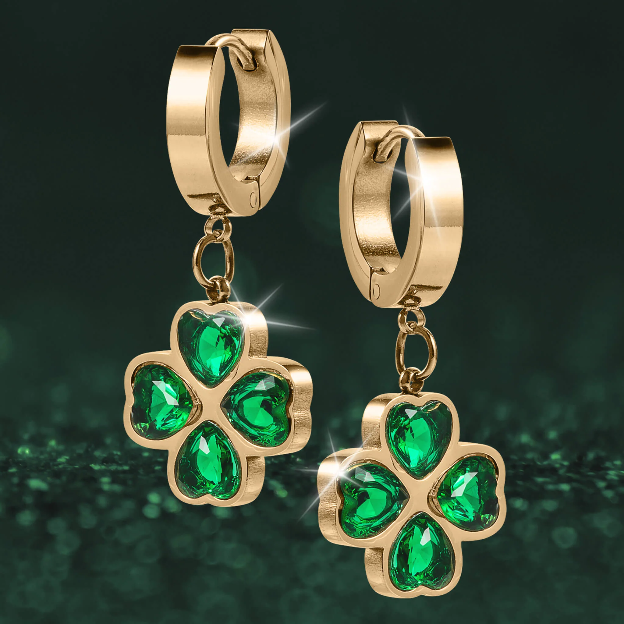 Golden Clover Earrings - Image 2