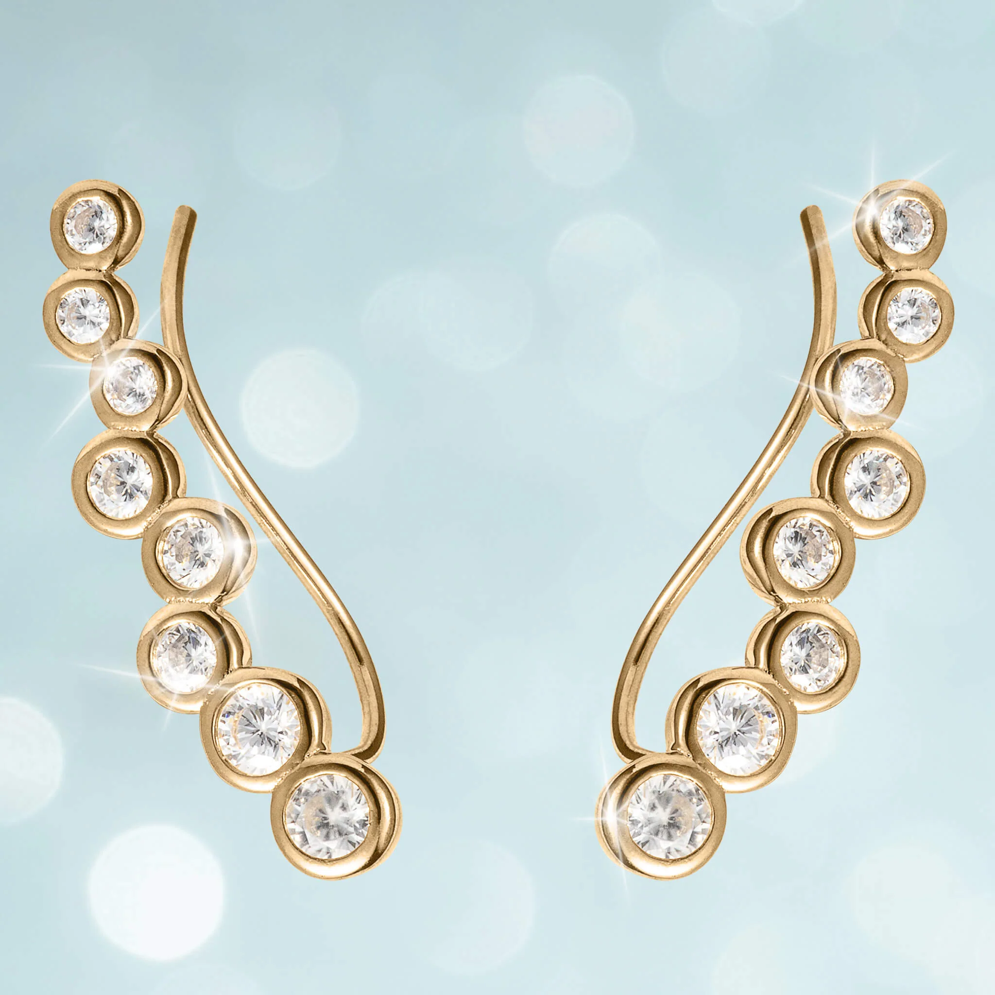 Golden Journey Climber Earrings - Image 2