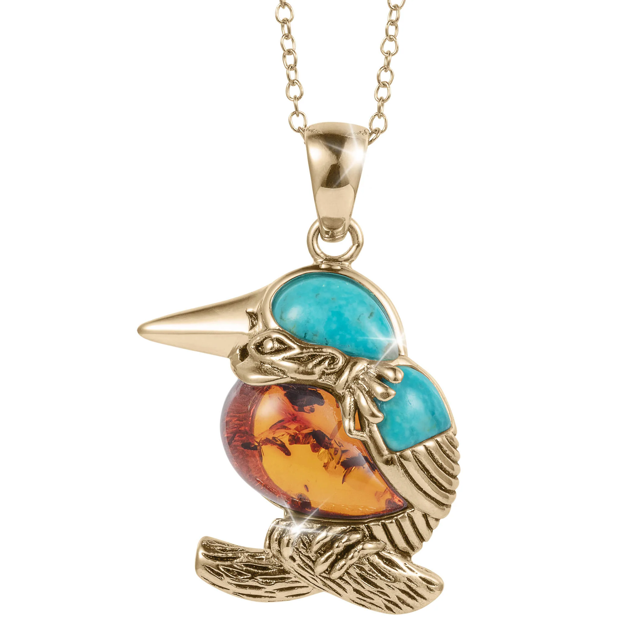 Golden Kingfisher Pendant