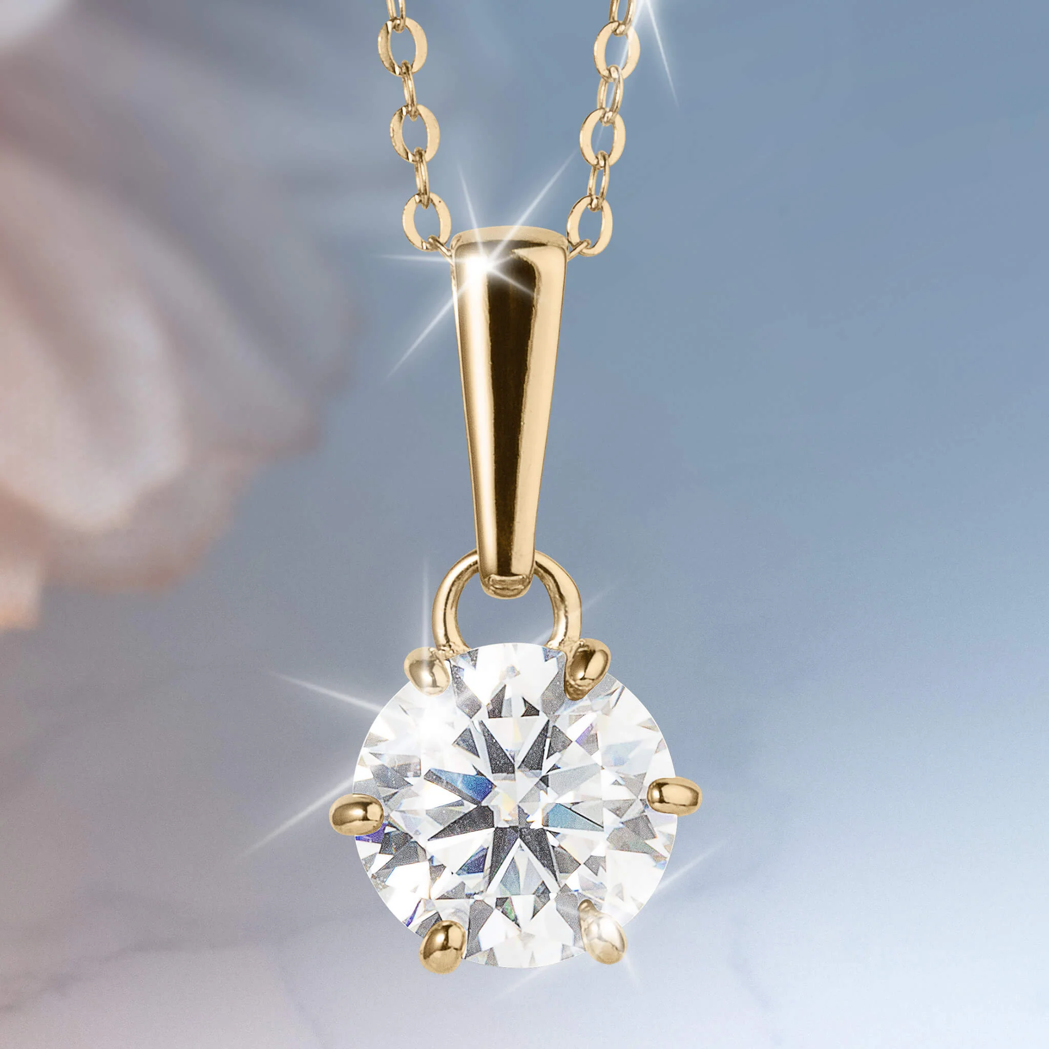 Golden Stardust Moissanite Pendant - Image 2