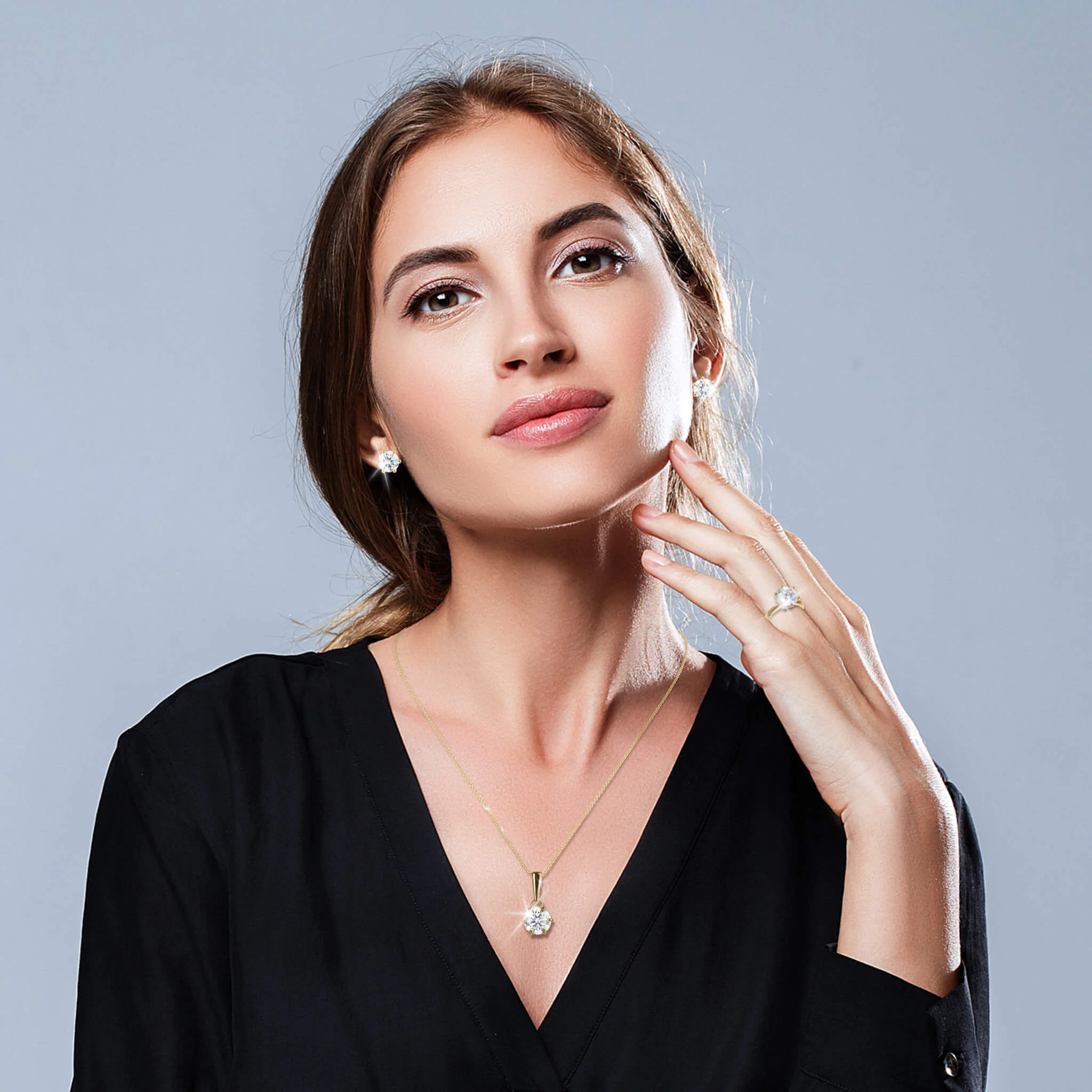 Golden Stardust Moissanite Pendant - Image 3