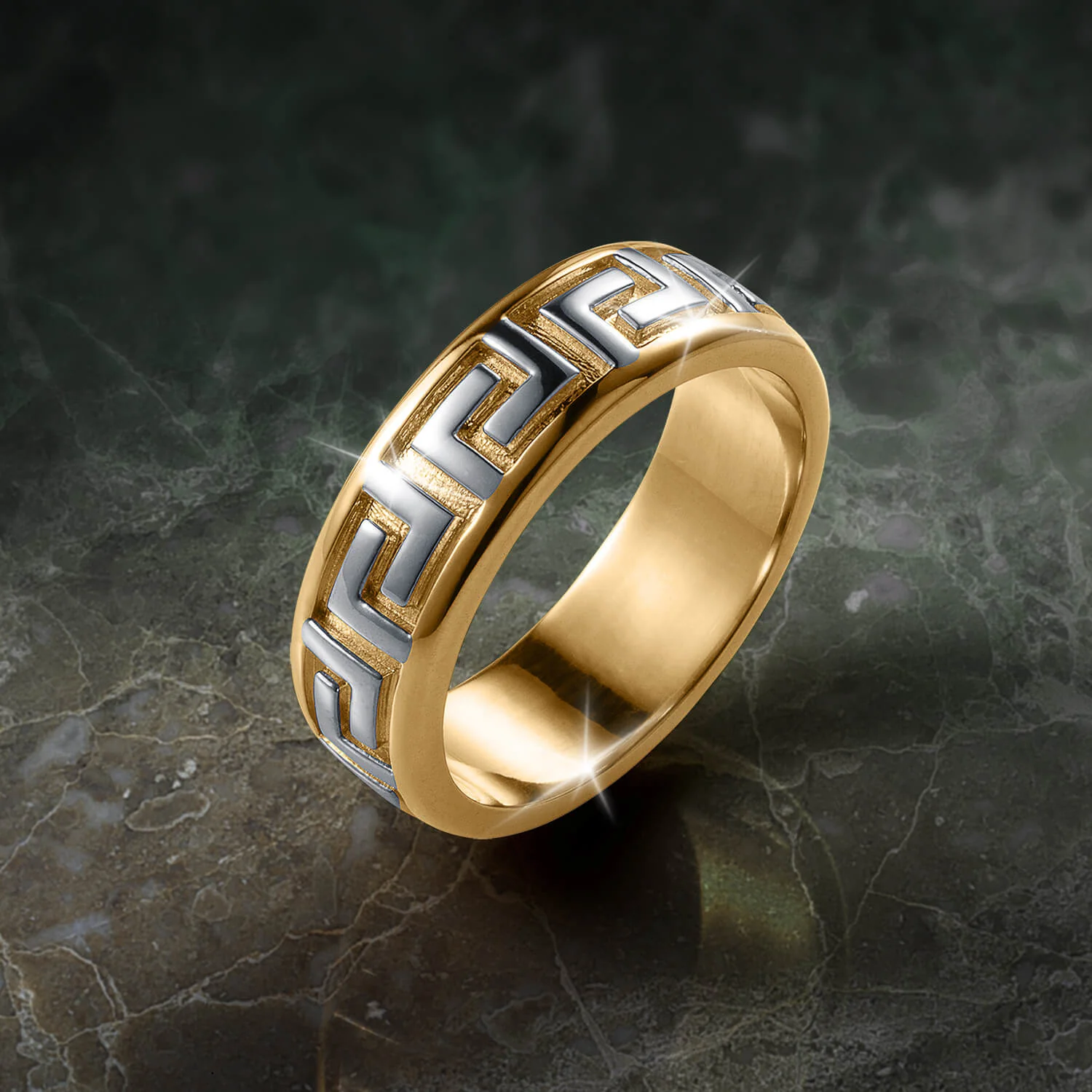 Greek Key Band Ring - Image 2
