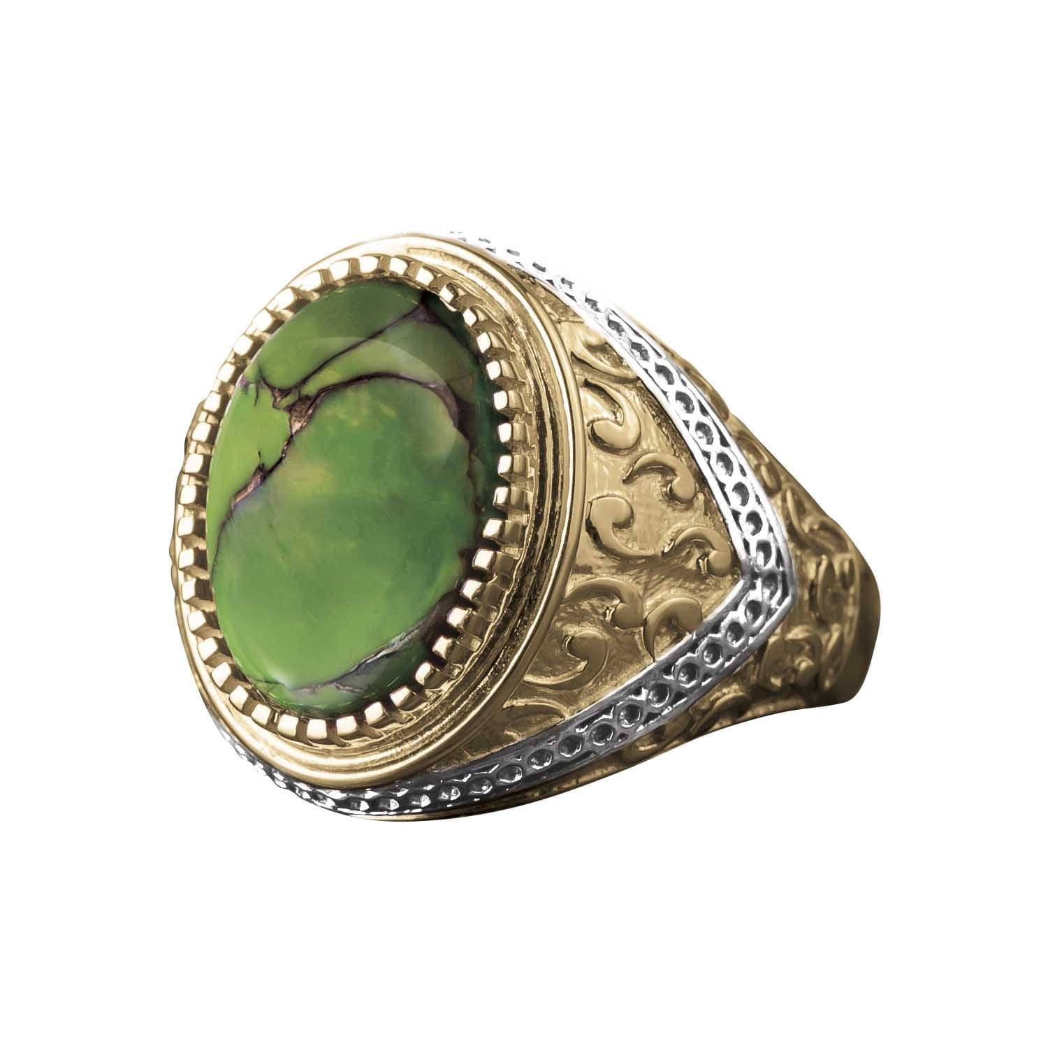 Green Copper Turquoise Ring - Image 3