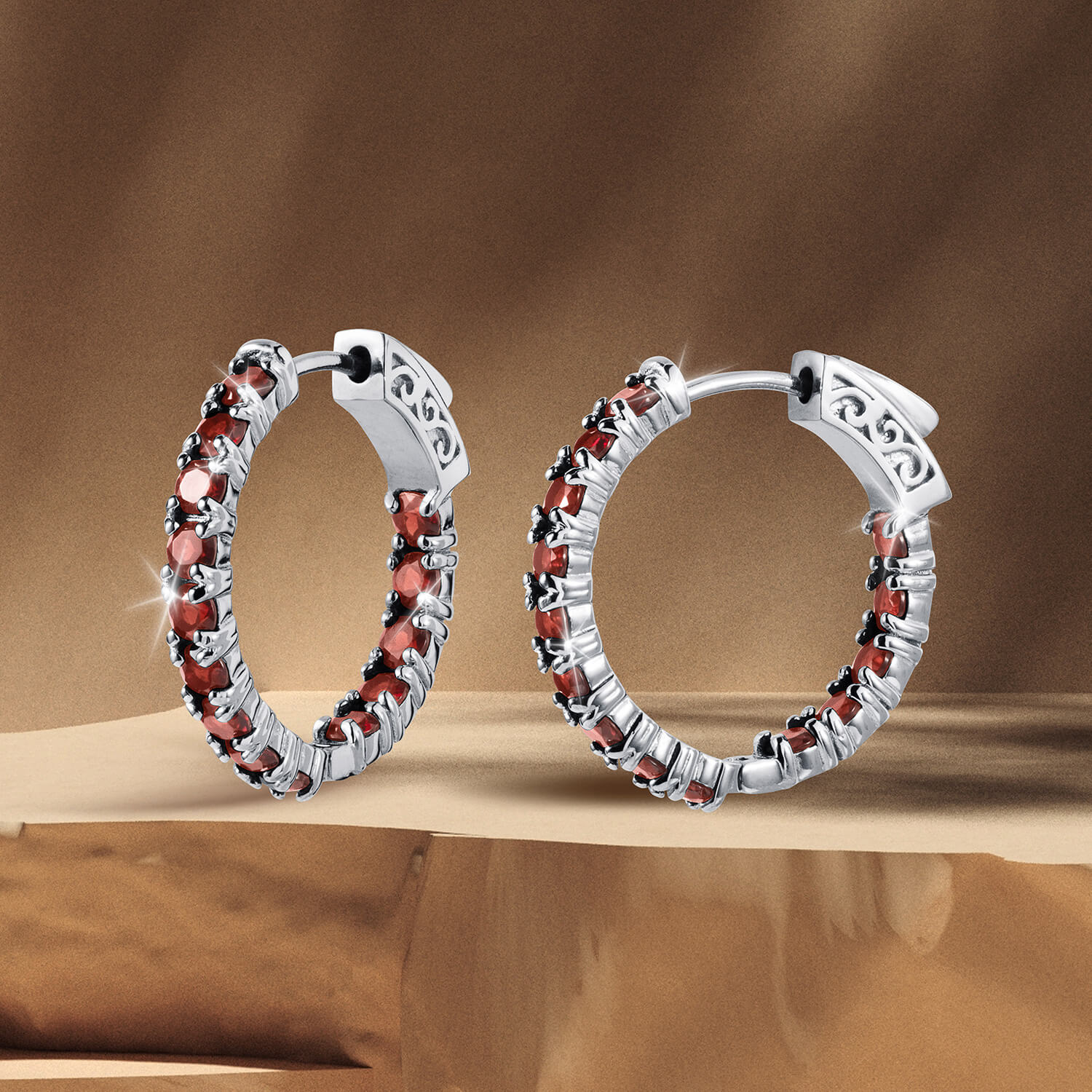 Harmony Garnet Ladies Earrings - Image 2