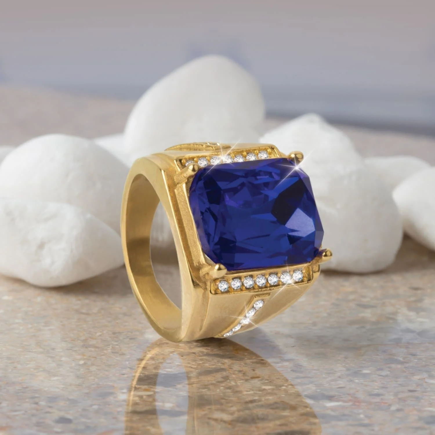 Hunter Blue Men's Ring - Image 2