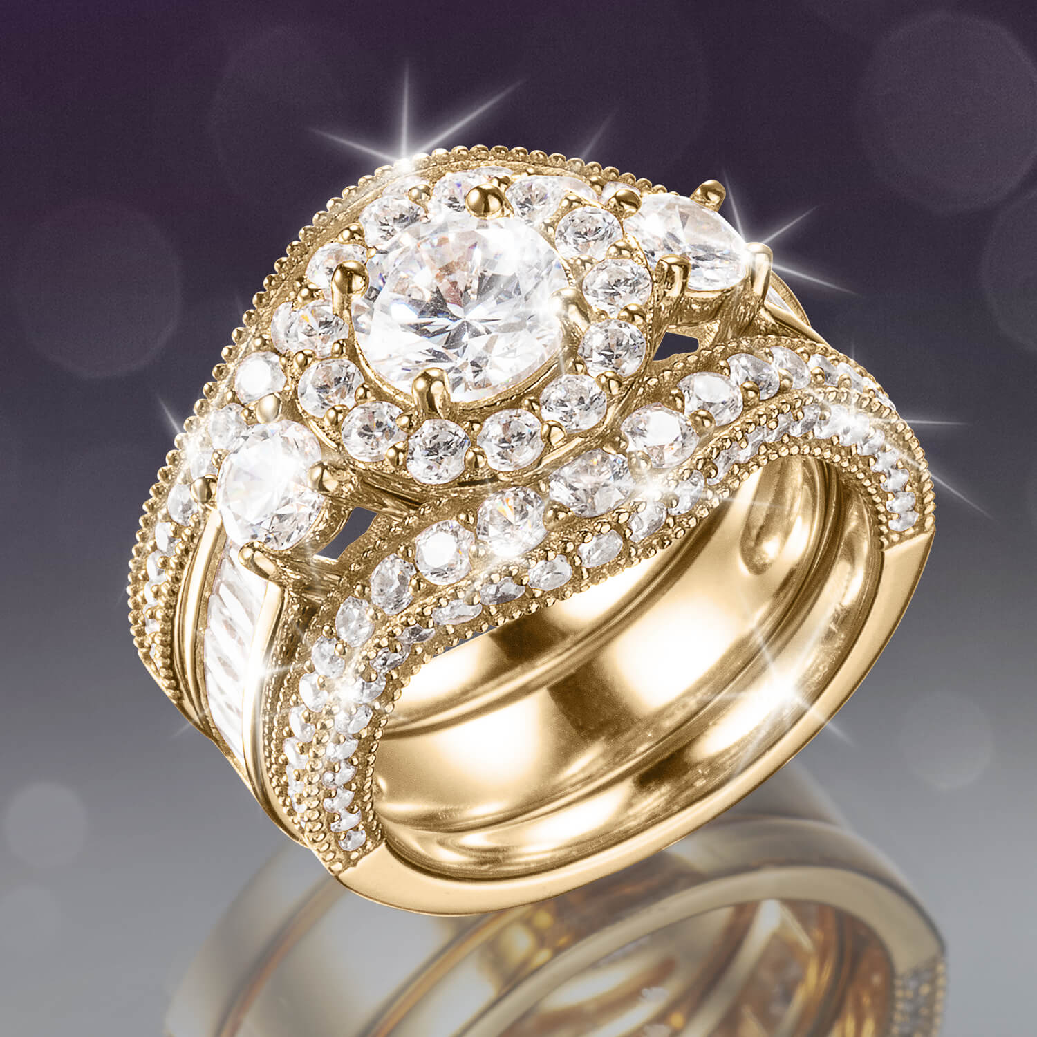 Infinity Bridal Ring Set - Image 2
