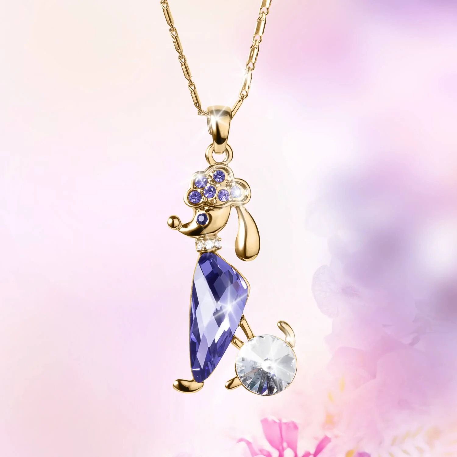 Izzy Crystal Poodle Pendant - Image 2
