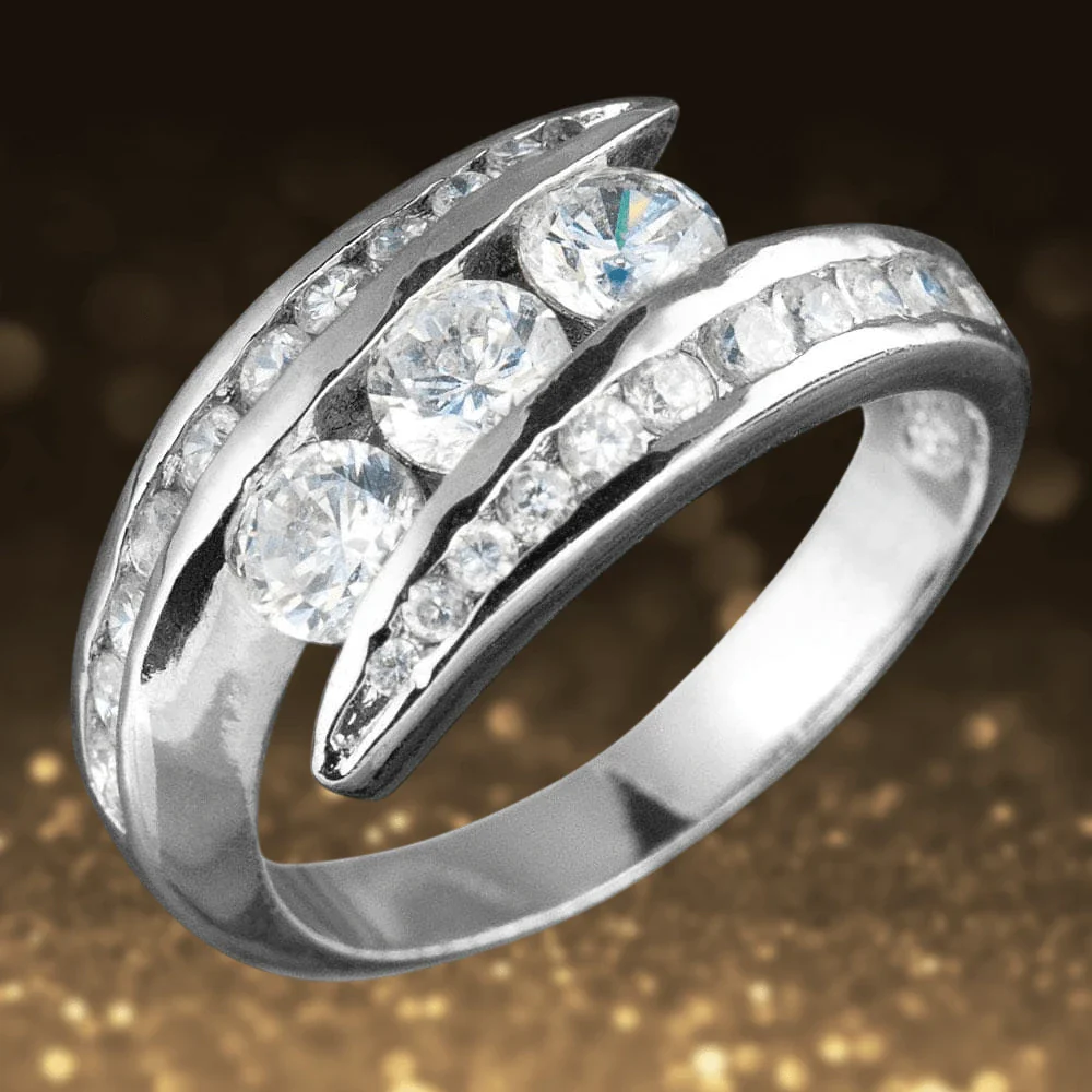 Jazz Wrap Rhodium Ring - Image 2